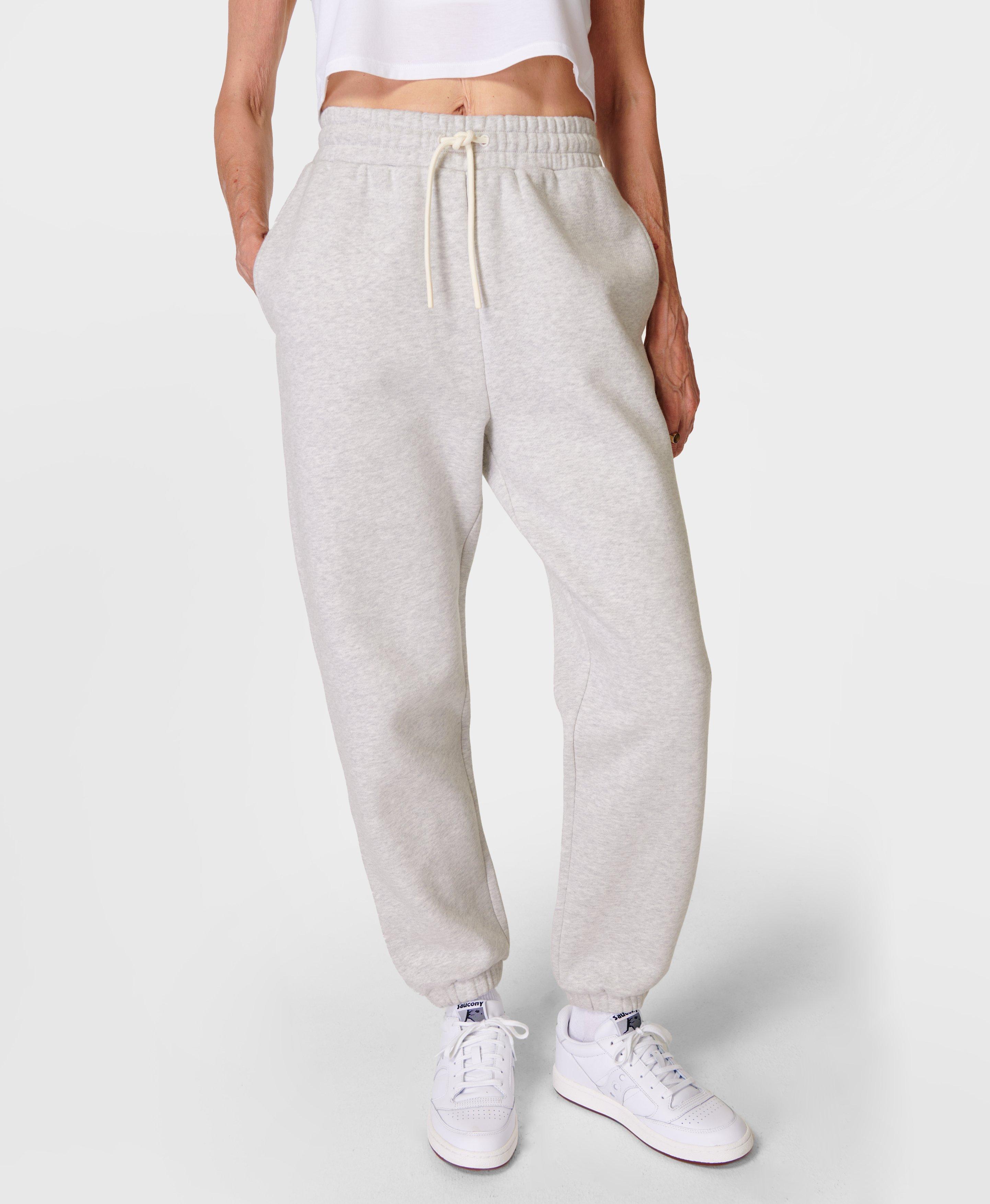 Cotton-blend sweatpants - Light grey marl - Ladies