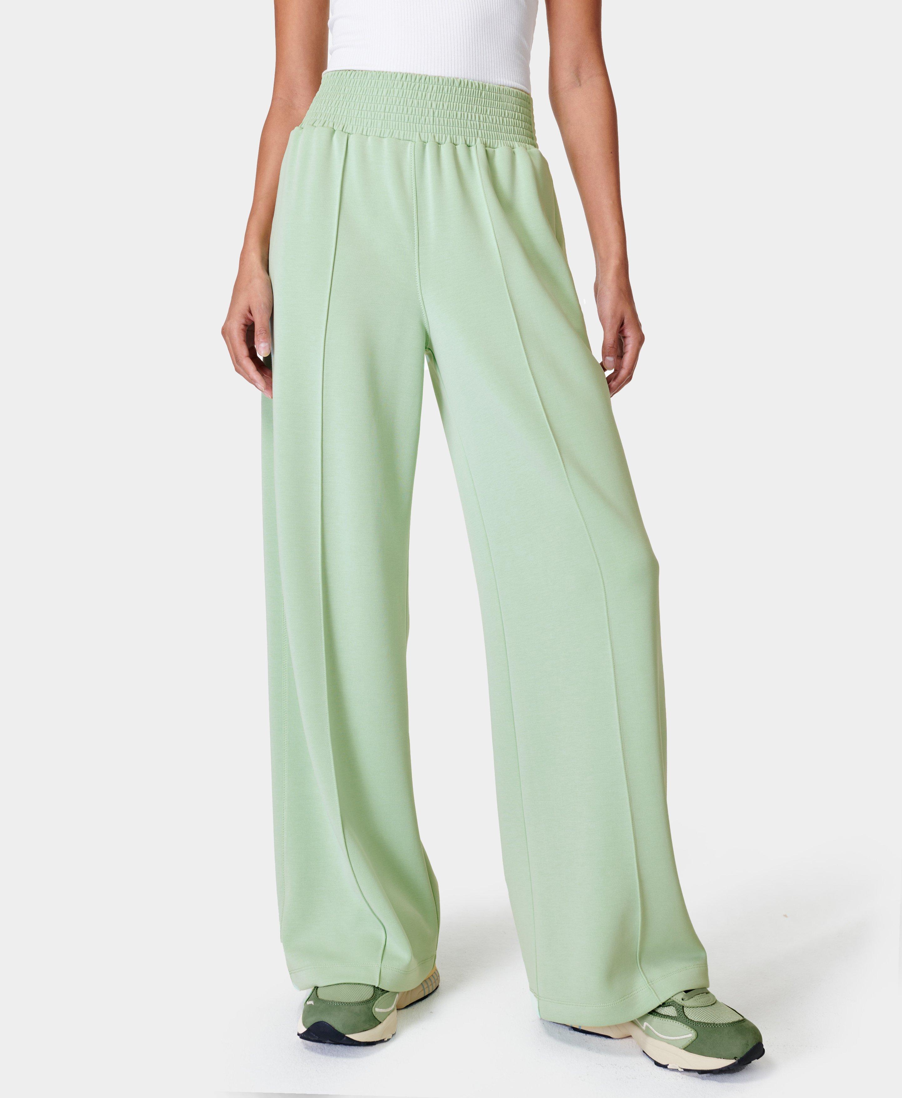 SATIN SANDWASHED JOGGER PANTS GREEN