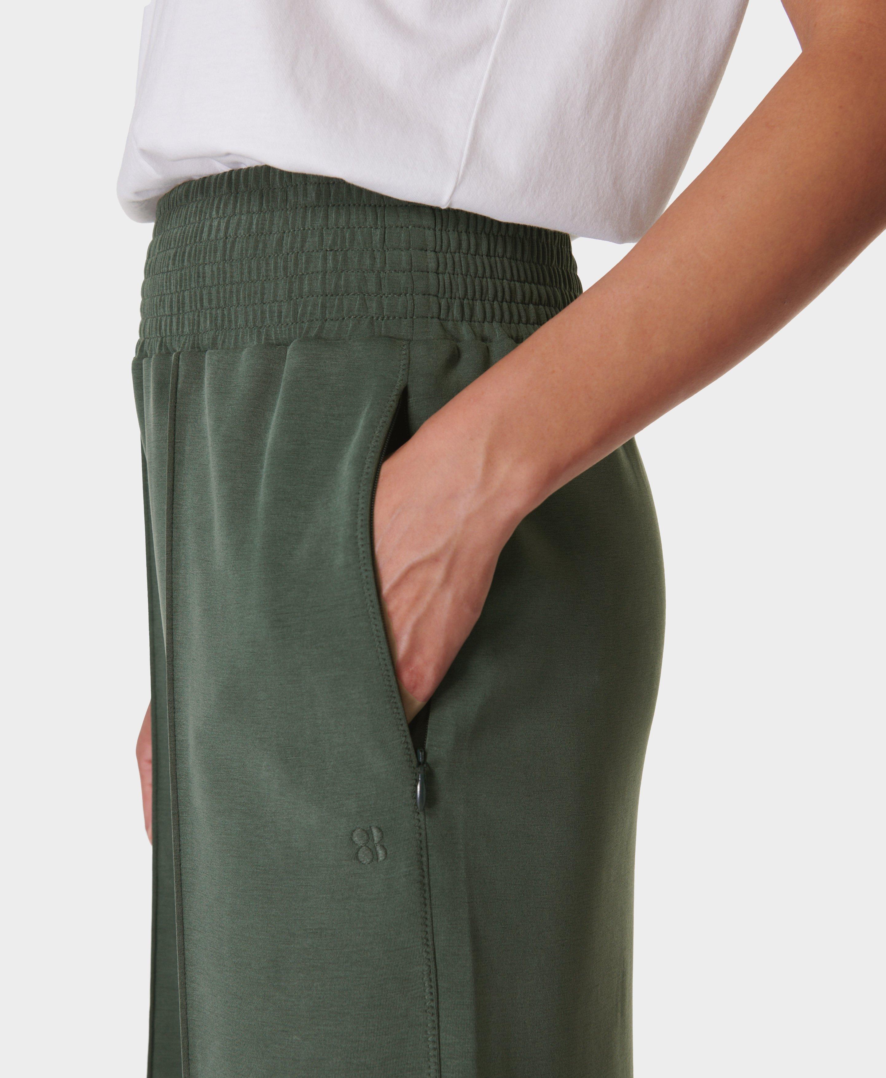 Sand Wash CloudWeight Track Trousers Trek Green Women s Trousers Yoga Pants Sweaty Betty