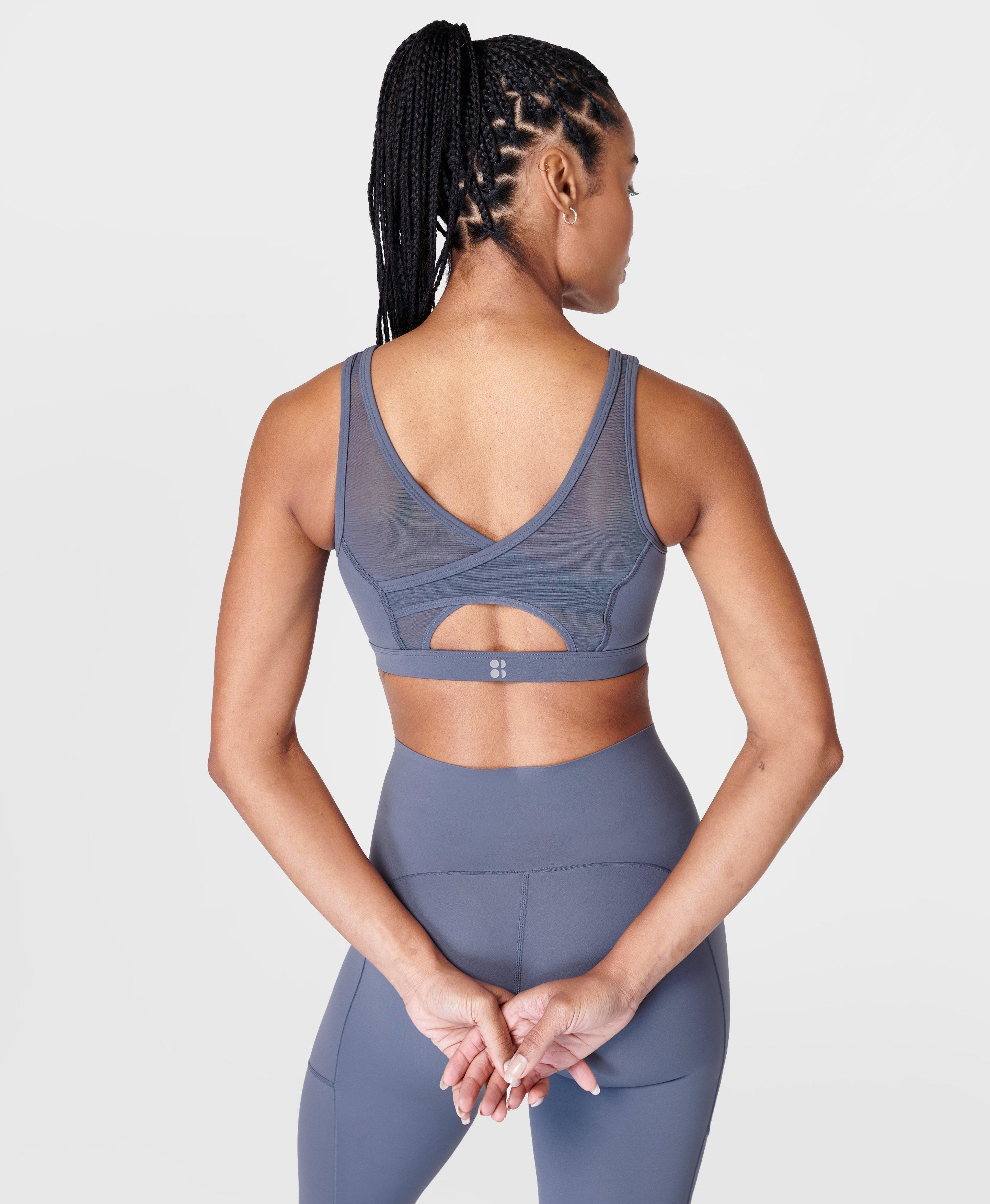 Power Icon Running Bra - Grey SB Slot Print