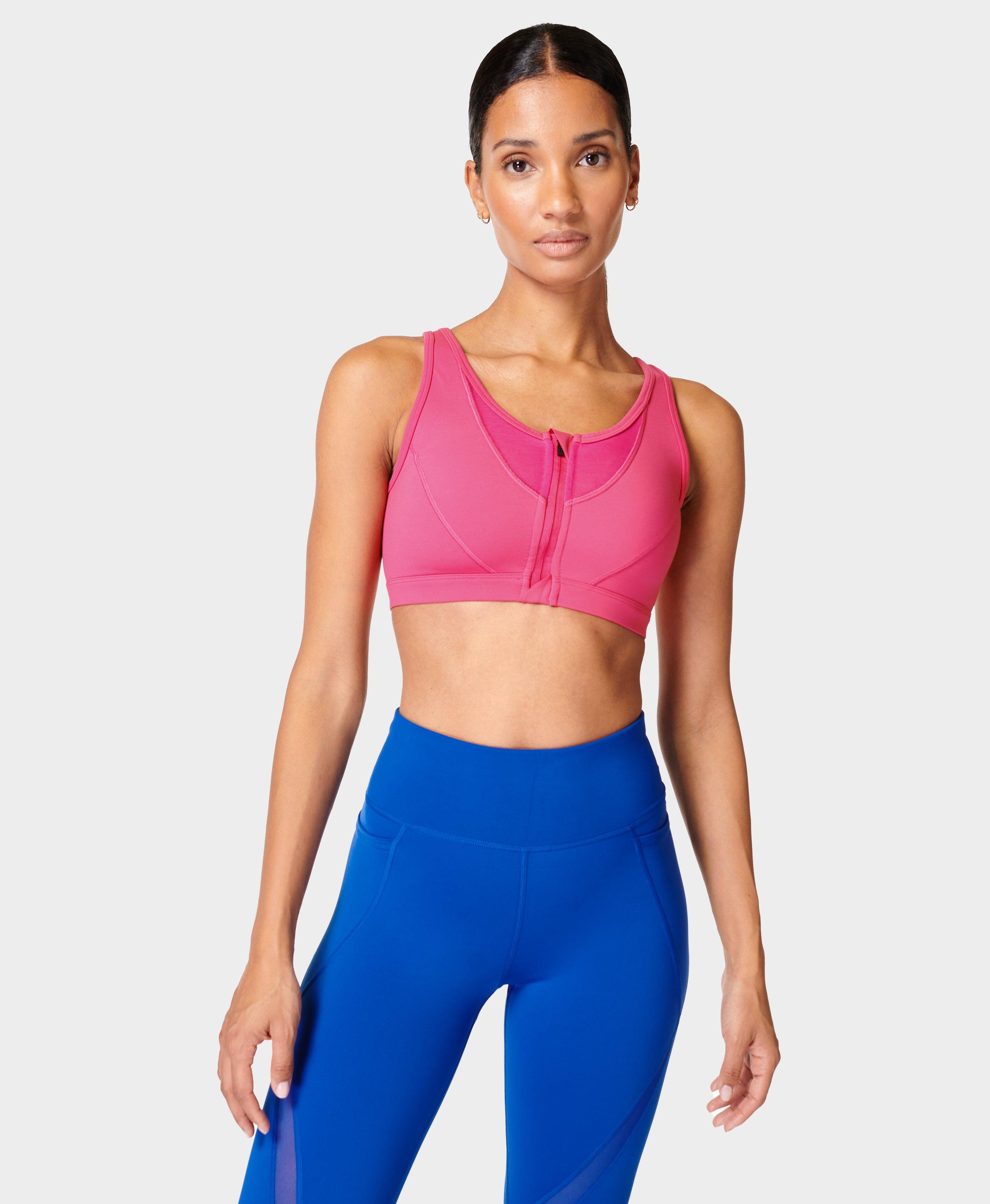 Pink Power Icon Train sports bra, Sweaty Betty