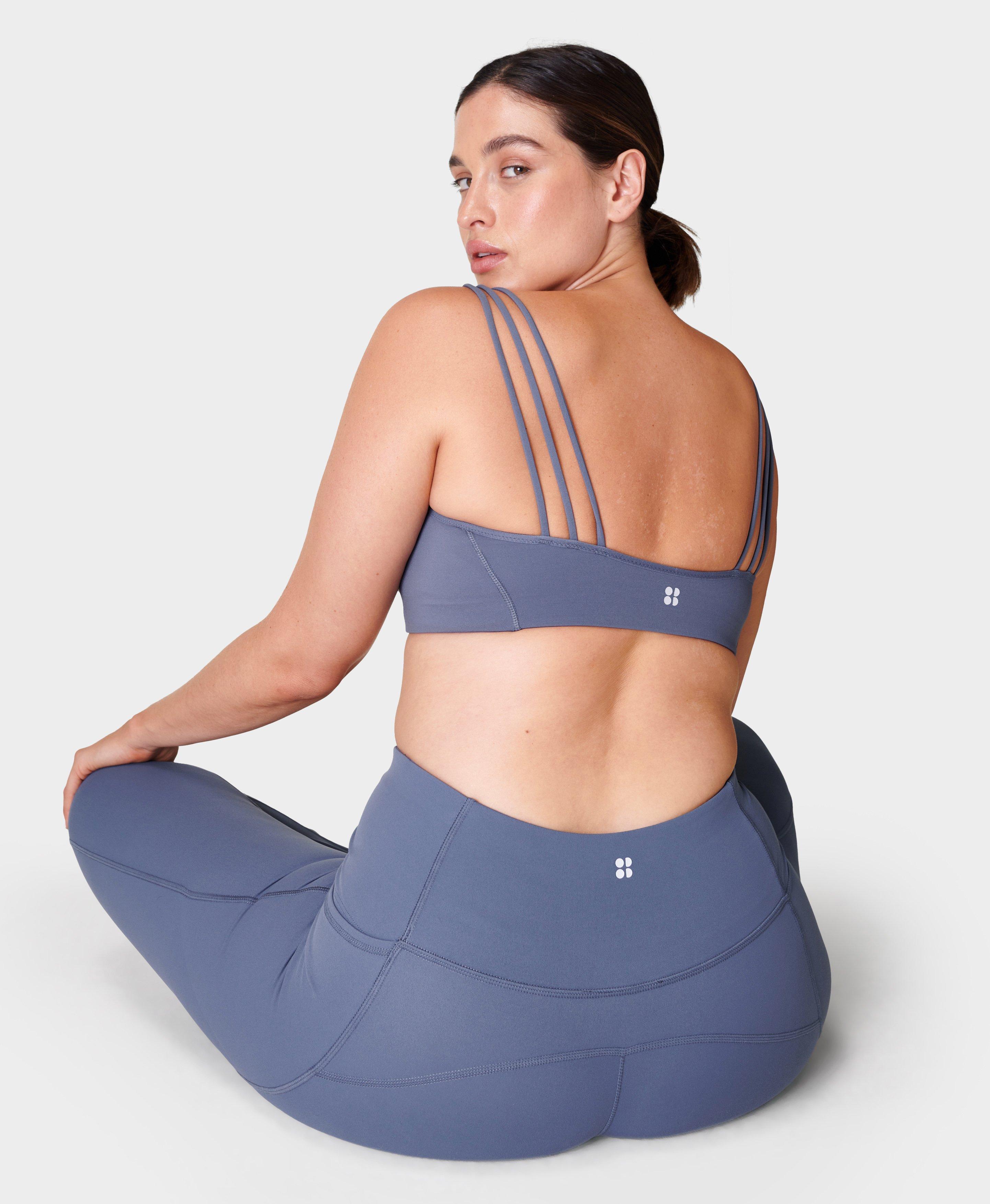 Sweaty Betty Mindful Seamless Yoga Sports Bra Blue Tie Dye US Size