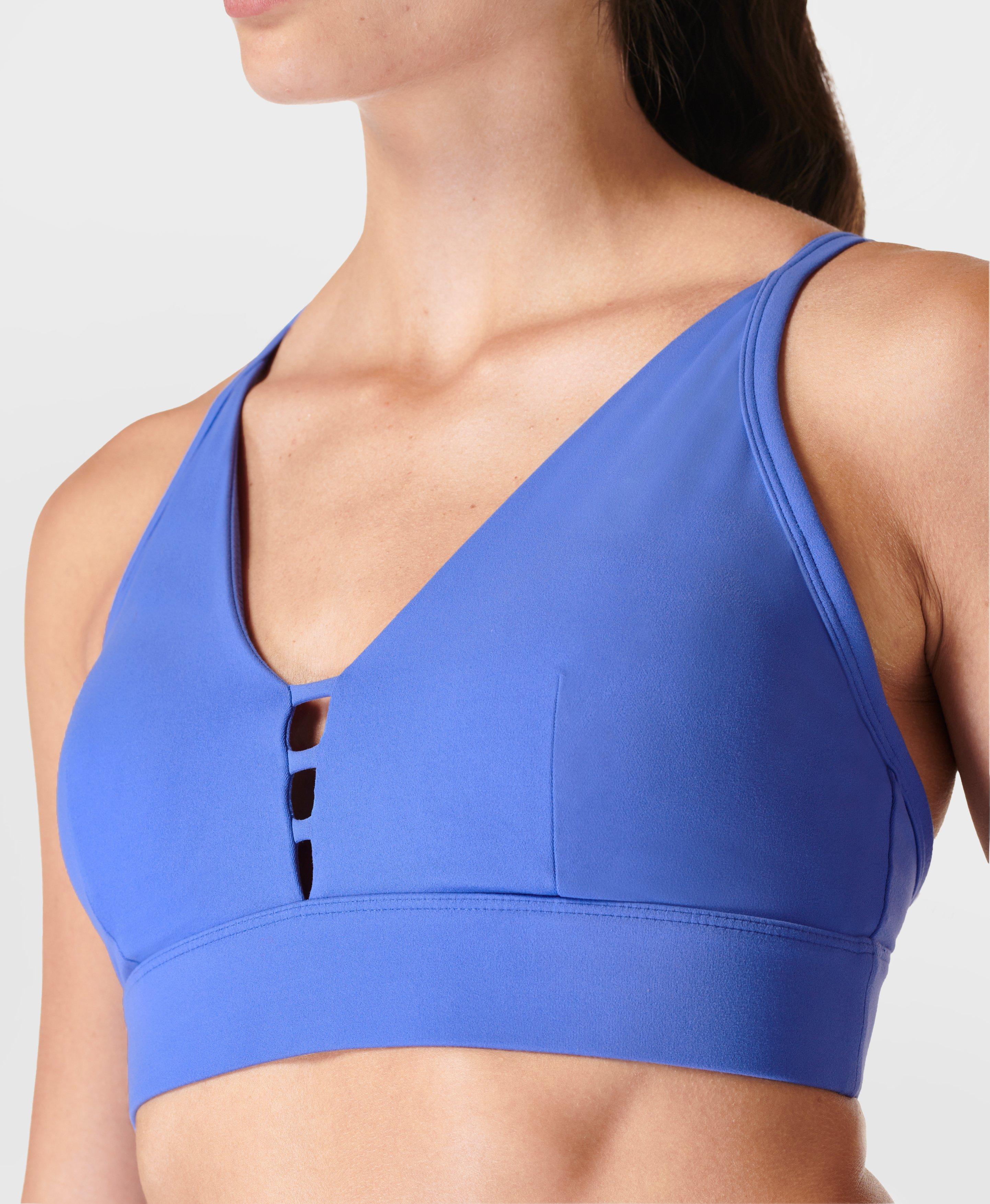 Good American Orion Blue Essential Scooped-neck Cotton-blend Bra -  One-color