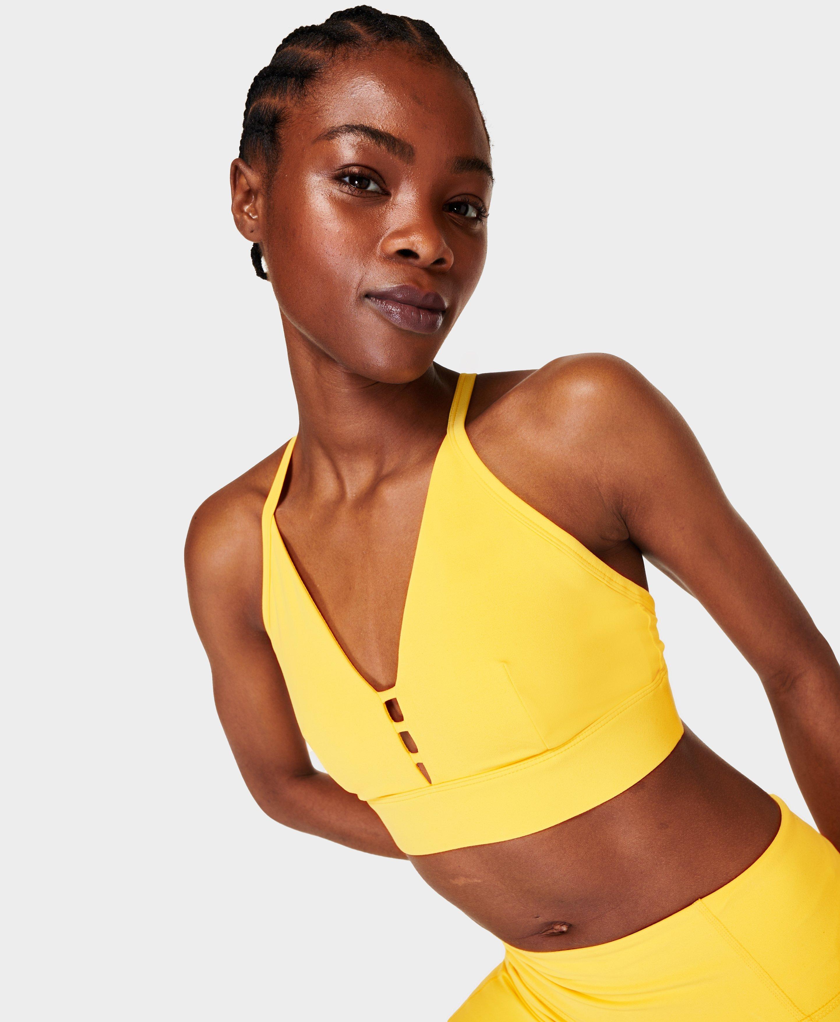 Super Soft Strappy Back Bra Colour Theory - Cheerful Yellow, Women's Sports  Bras