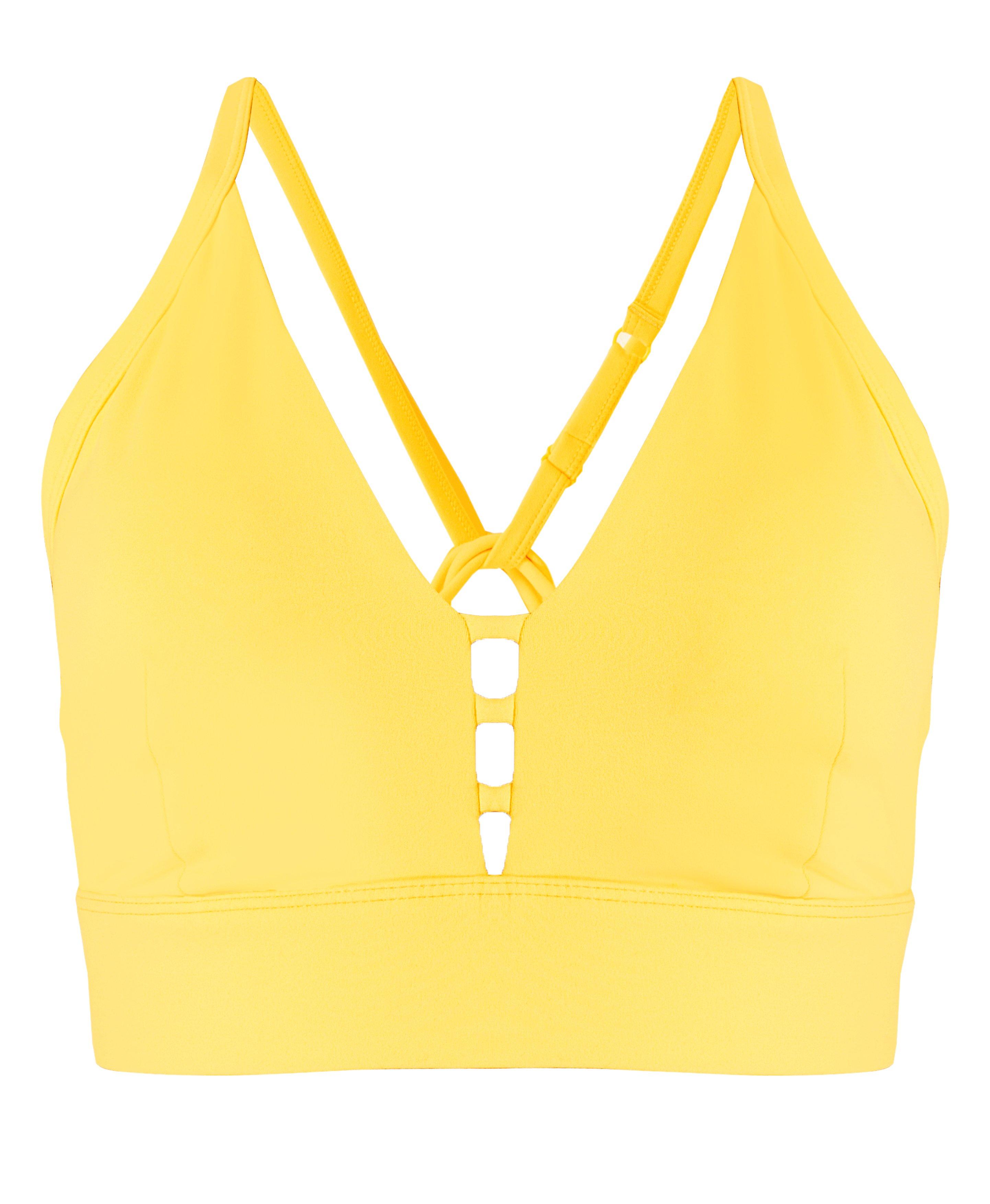 TNA COZY Soar Sports Bra Pale Yellow  Yellow fashion, Clothes design,  Black sports bra