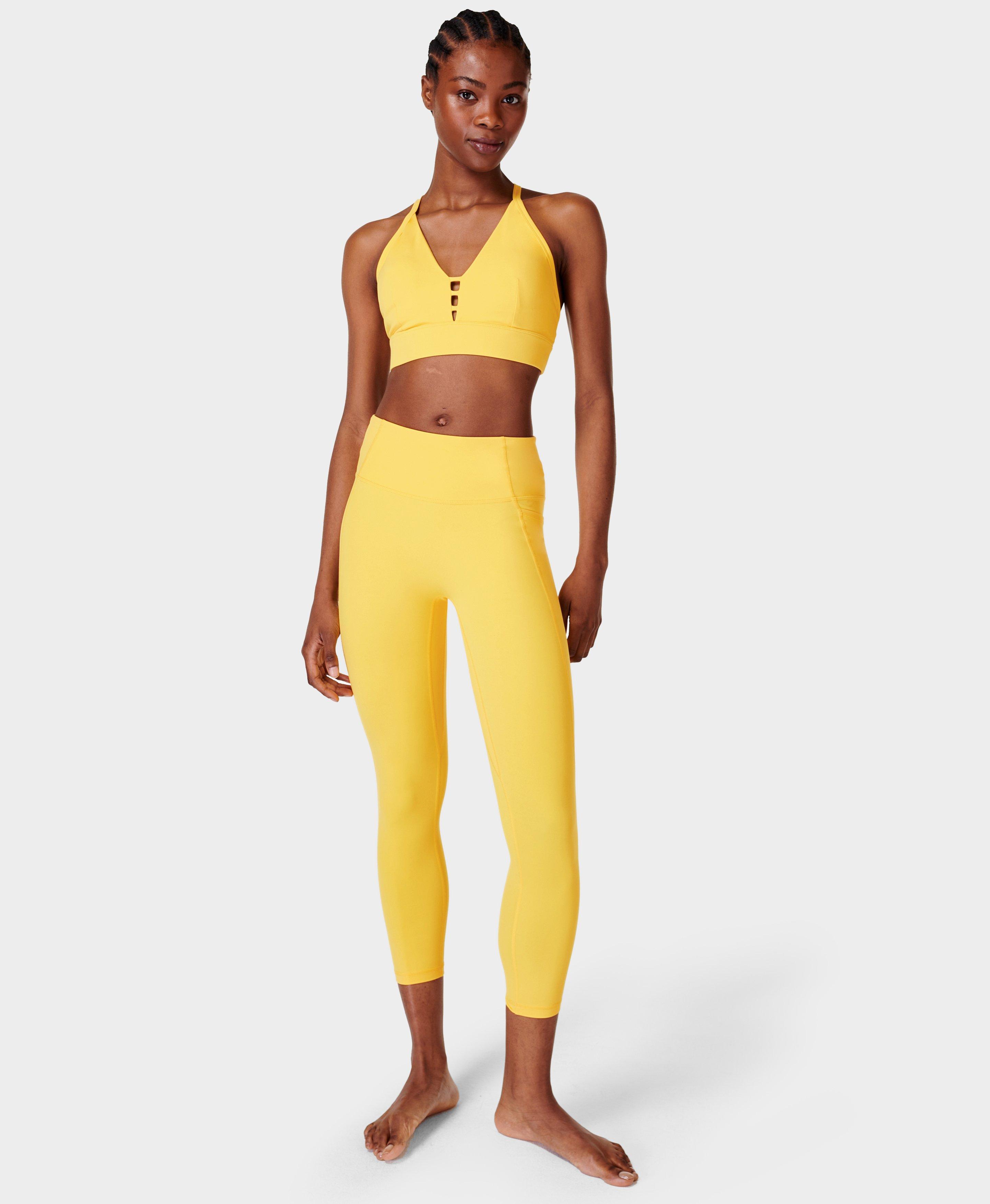 Sale Bra and Tights Pairing Yellow Sports Bras.