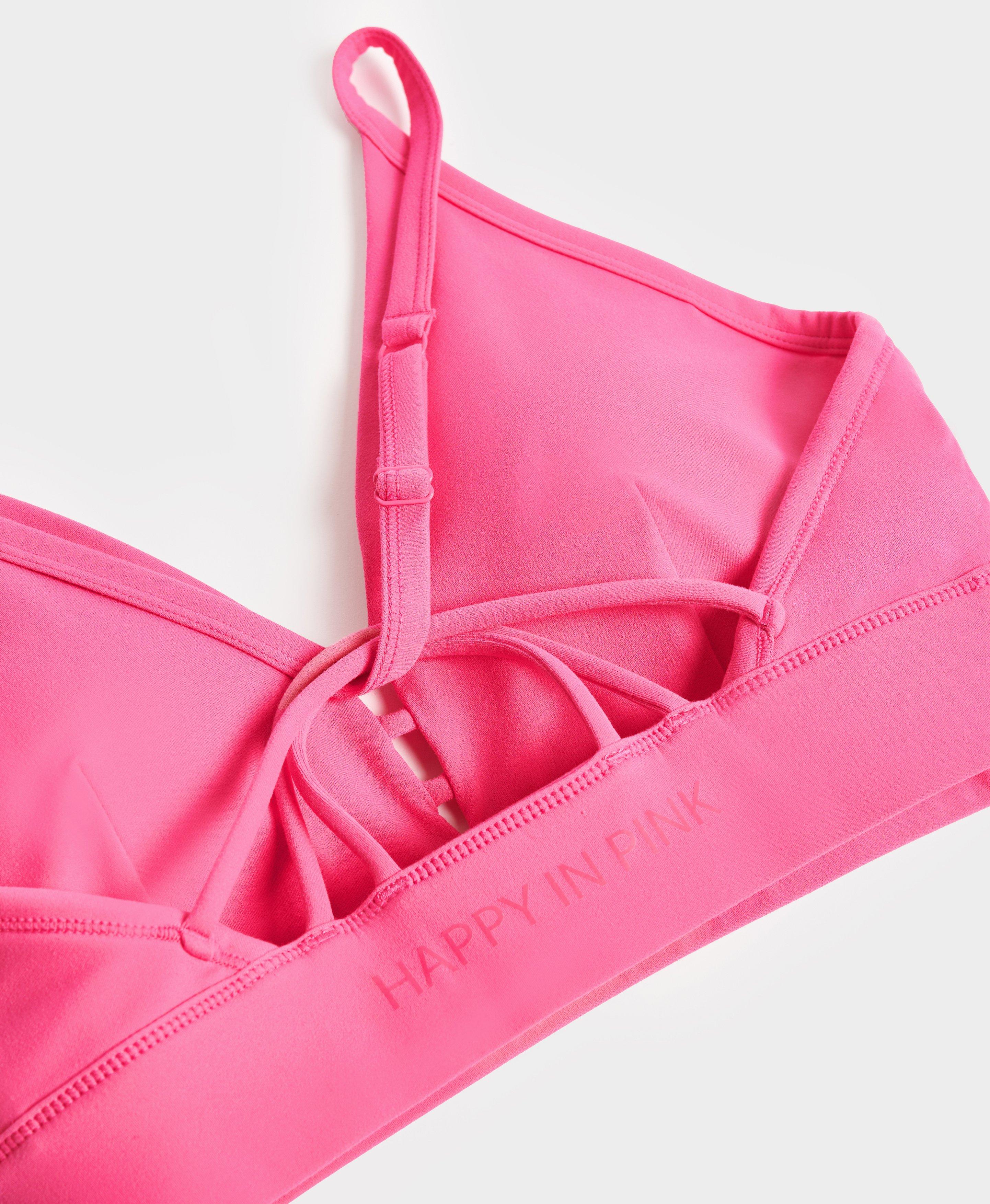 Strap Back Ultra-Support Bra in Pink
