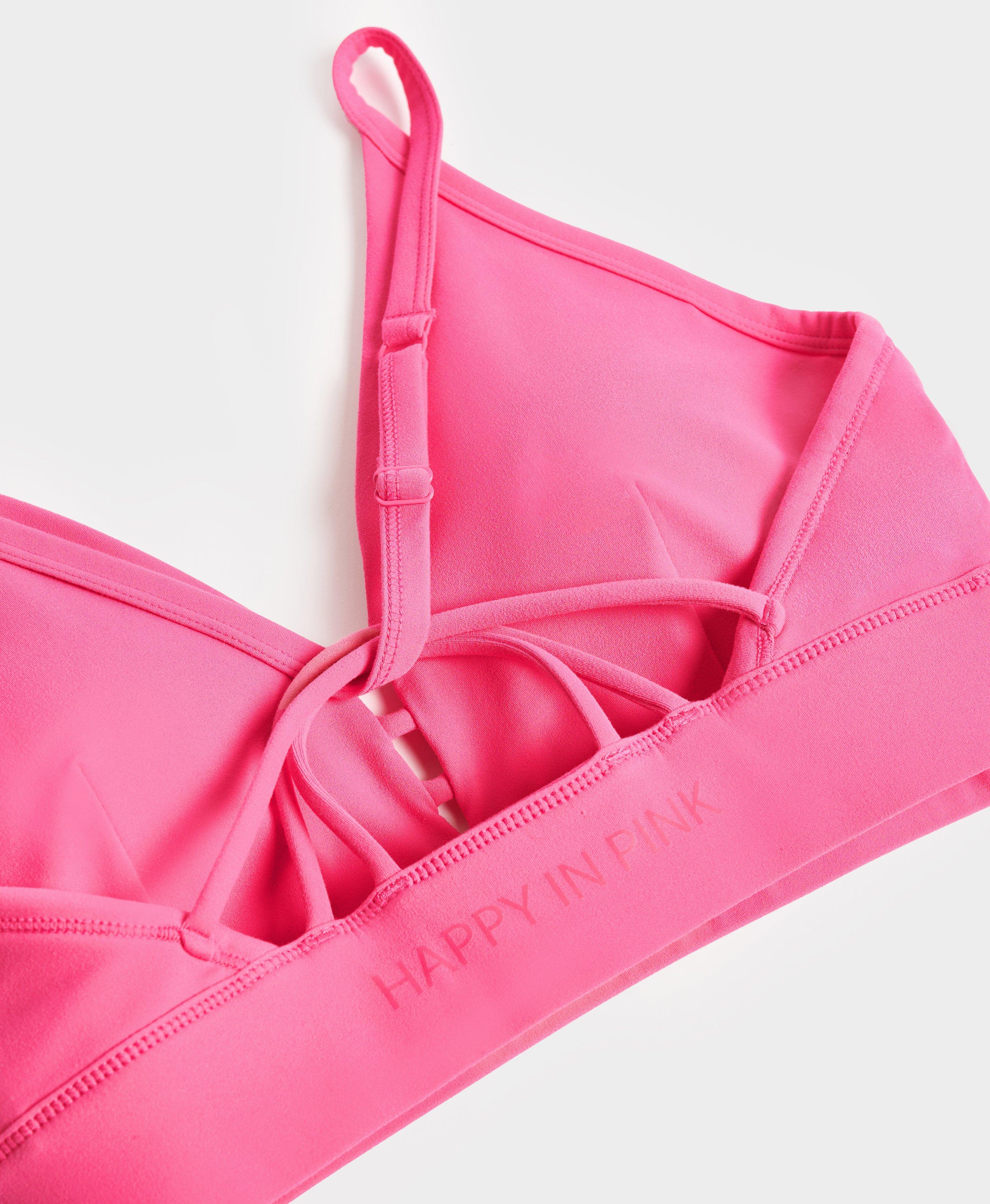 Super Soft Strappy Back Bra Color Theory - Happy Pink, Women's Sports Bras