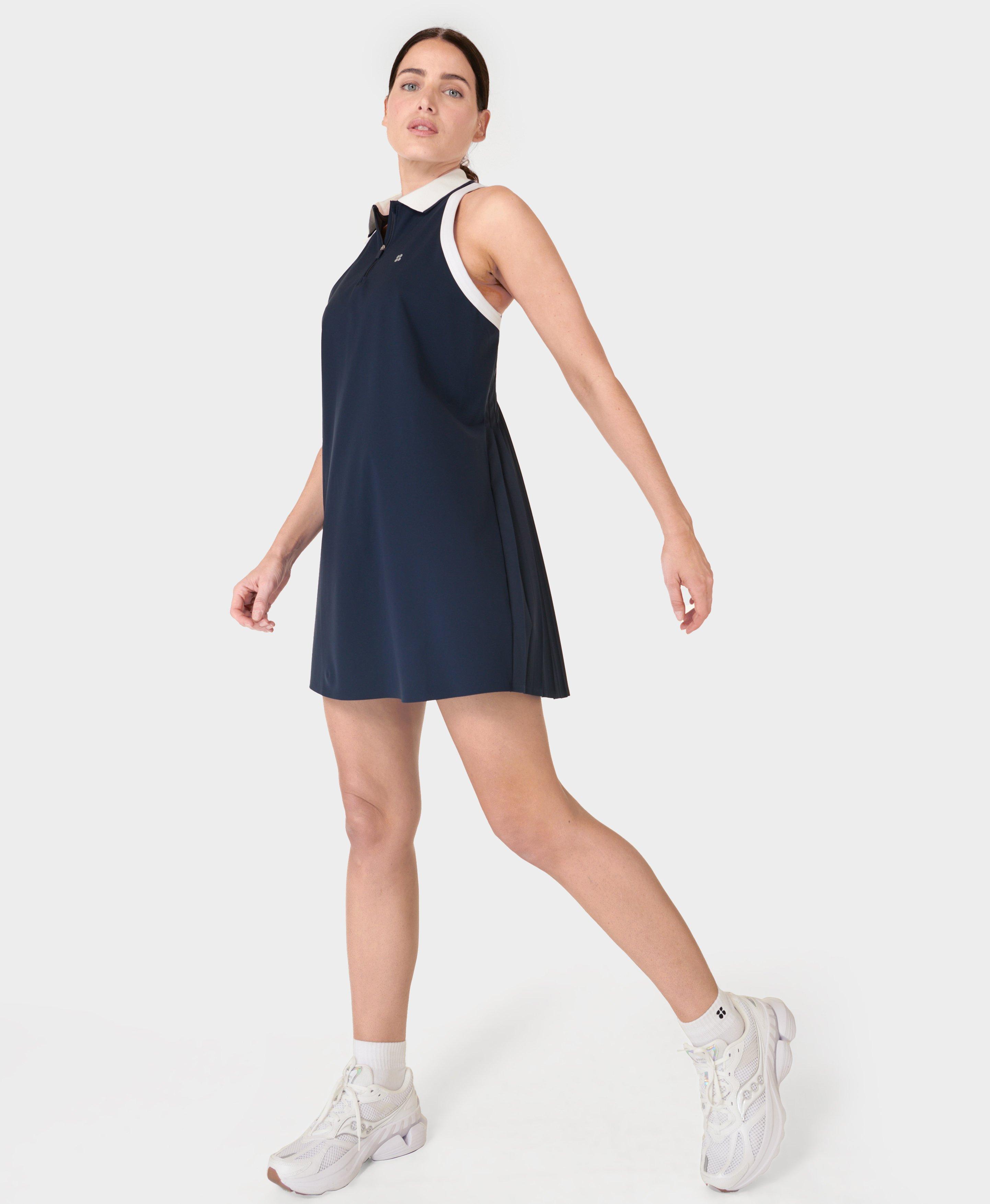 Power Match Point Pleat Tennis Dress Navy Blue Women s Dresses and Jumpsuits Sweaty Betty