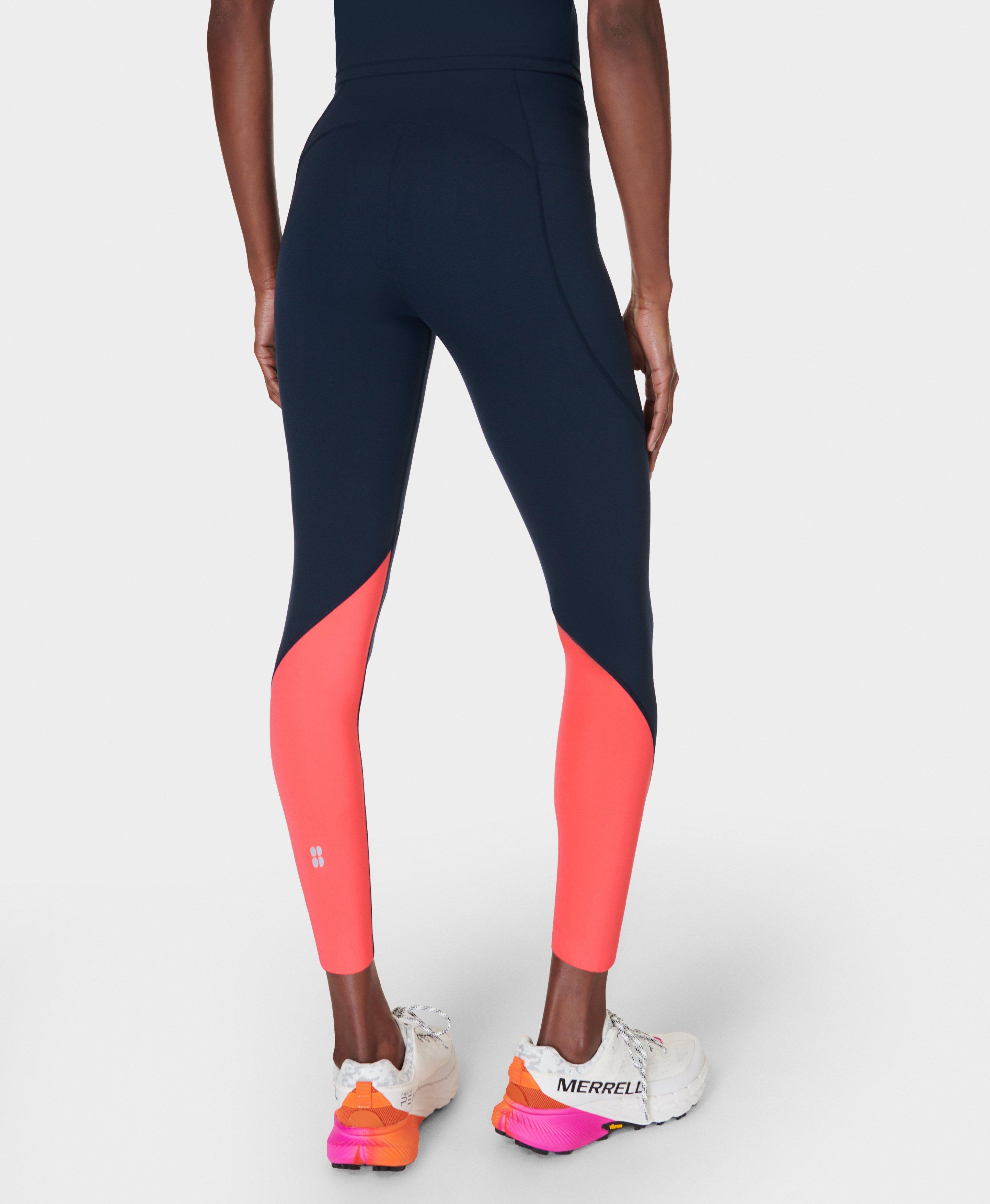 Power UltraSculpt High Waist 7 8 Workout Leggings Colourblock CoralPink NavyBlue Women s Leggings Sweaty Betty