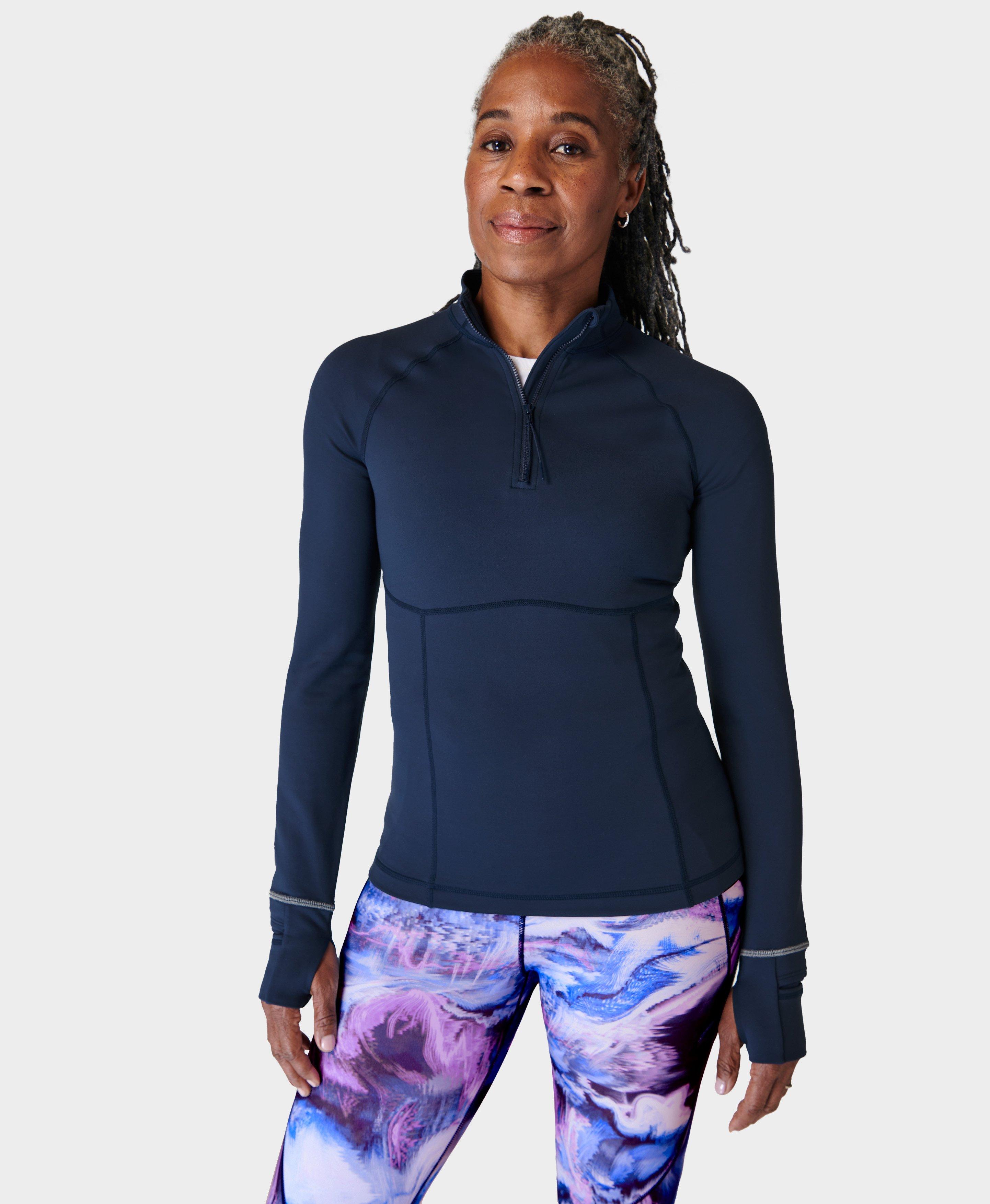 Pro Run Half Zip - Navy Blue, Women's Jumpers + Hoodies