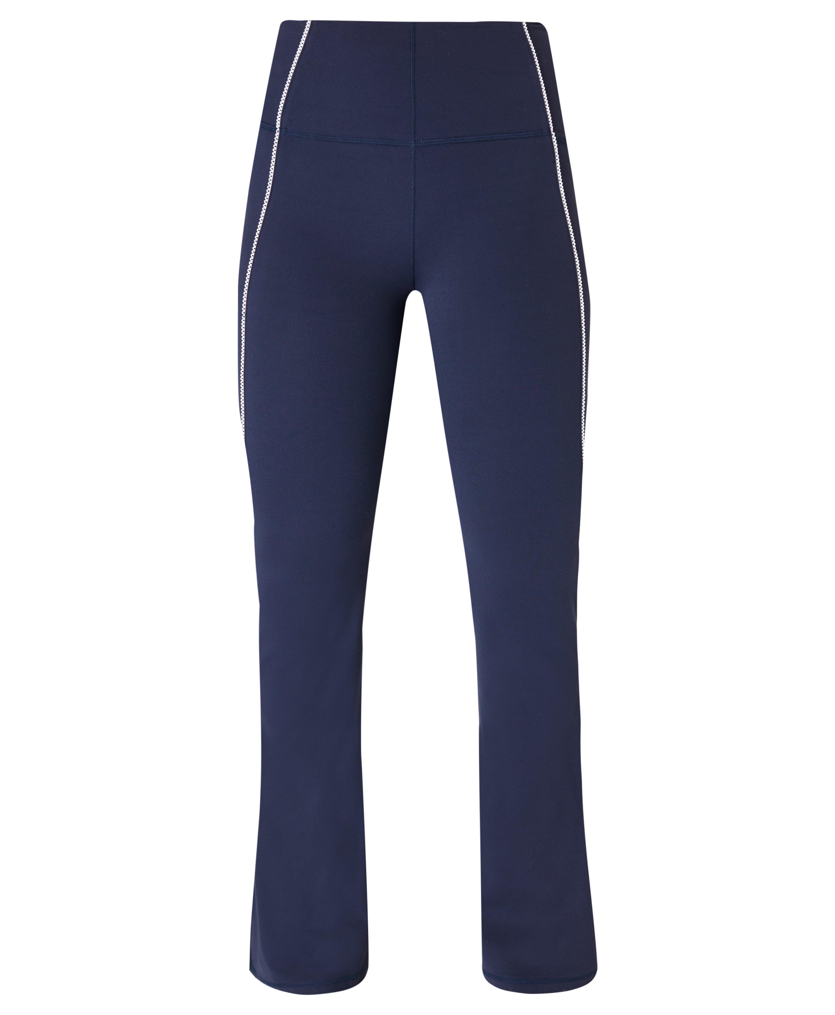 Super Soft Picot Lace Flare Pants - Navy Blue