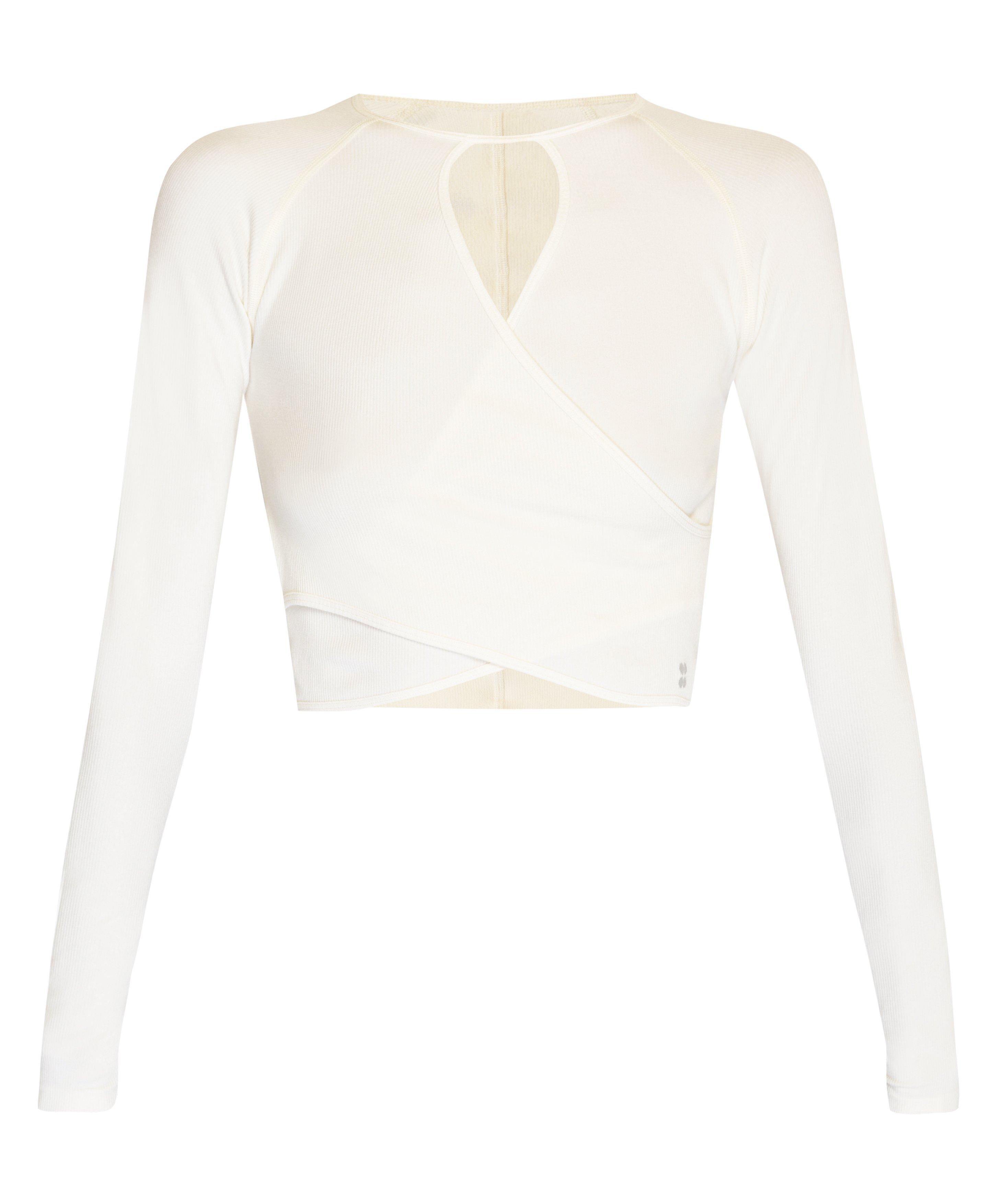 Beyond Yoga Wrap Party Long Sleeve Top in White