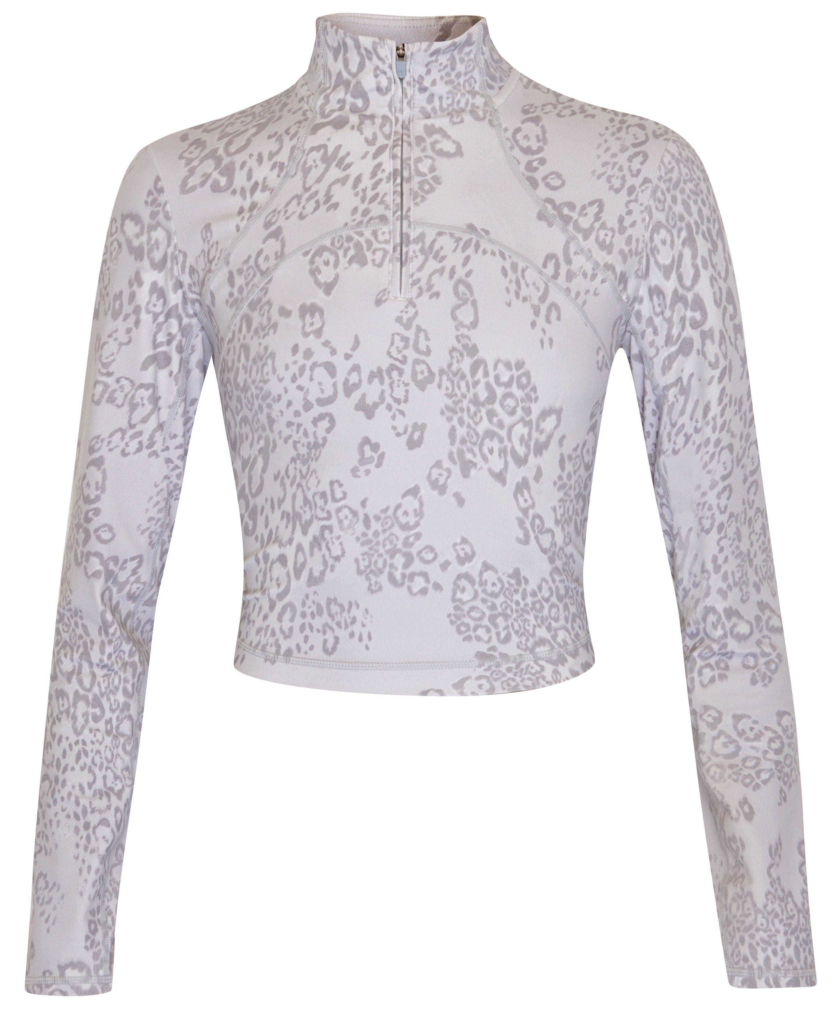 Super Soft Half Zip - Grey Smokey Leopard Print | Women's