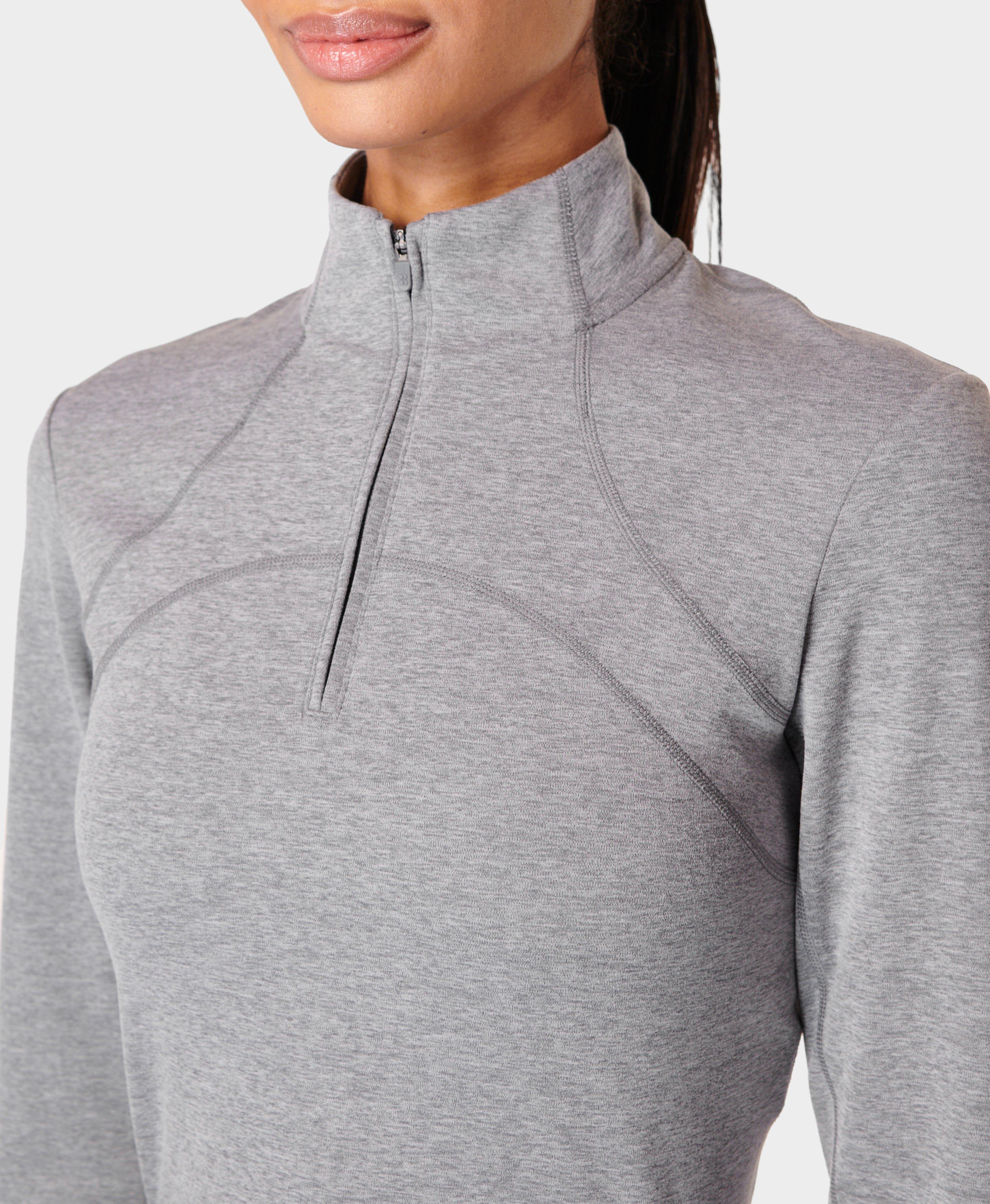 Super Soft Half Zip Medium Grey Marl Women s Jumpers Sweatshirts Hoodies Sweaty Betty