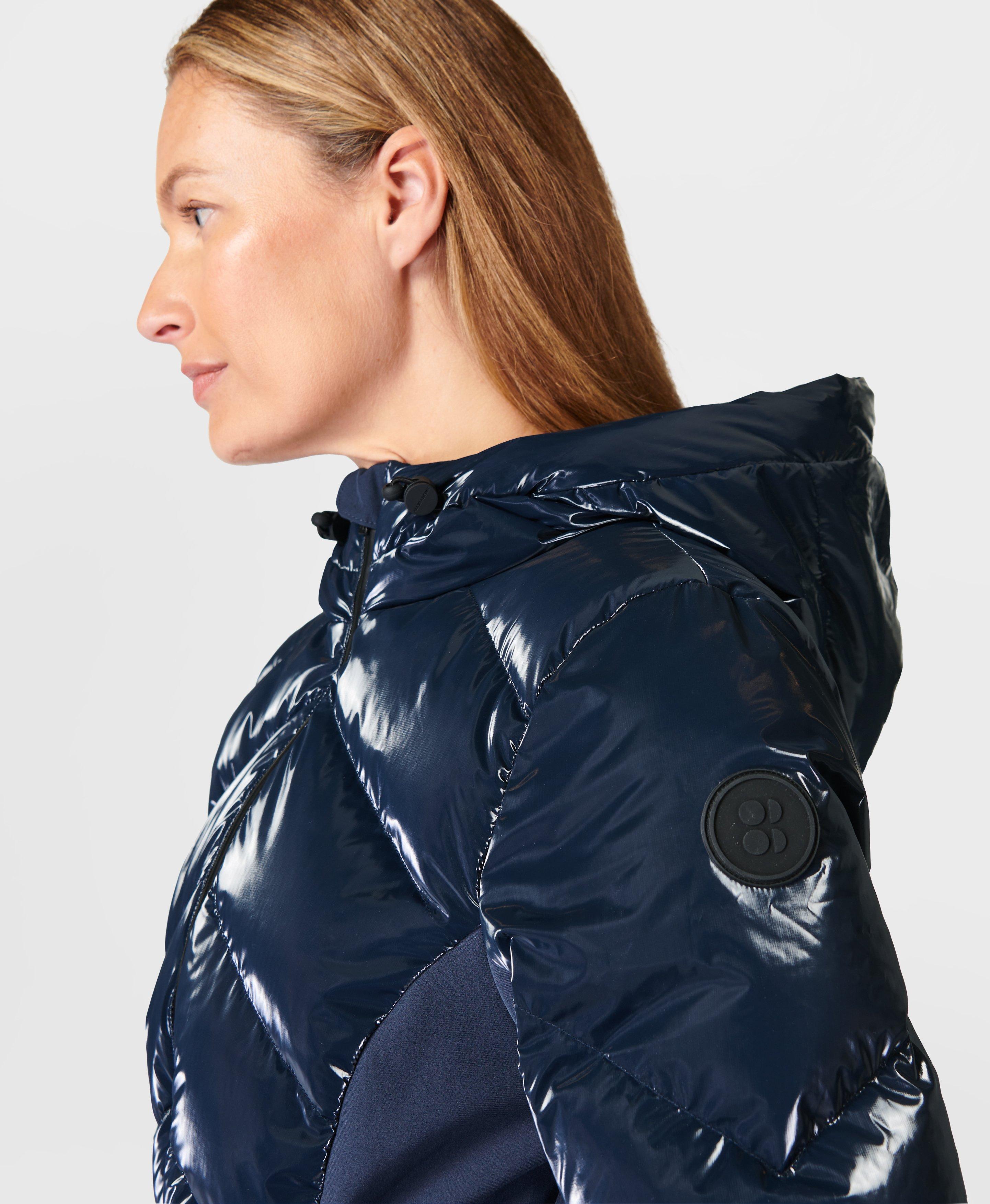 Navy blue ski jacket womens sale