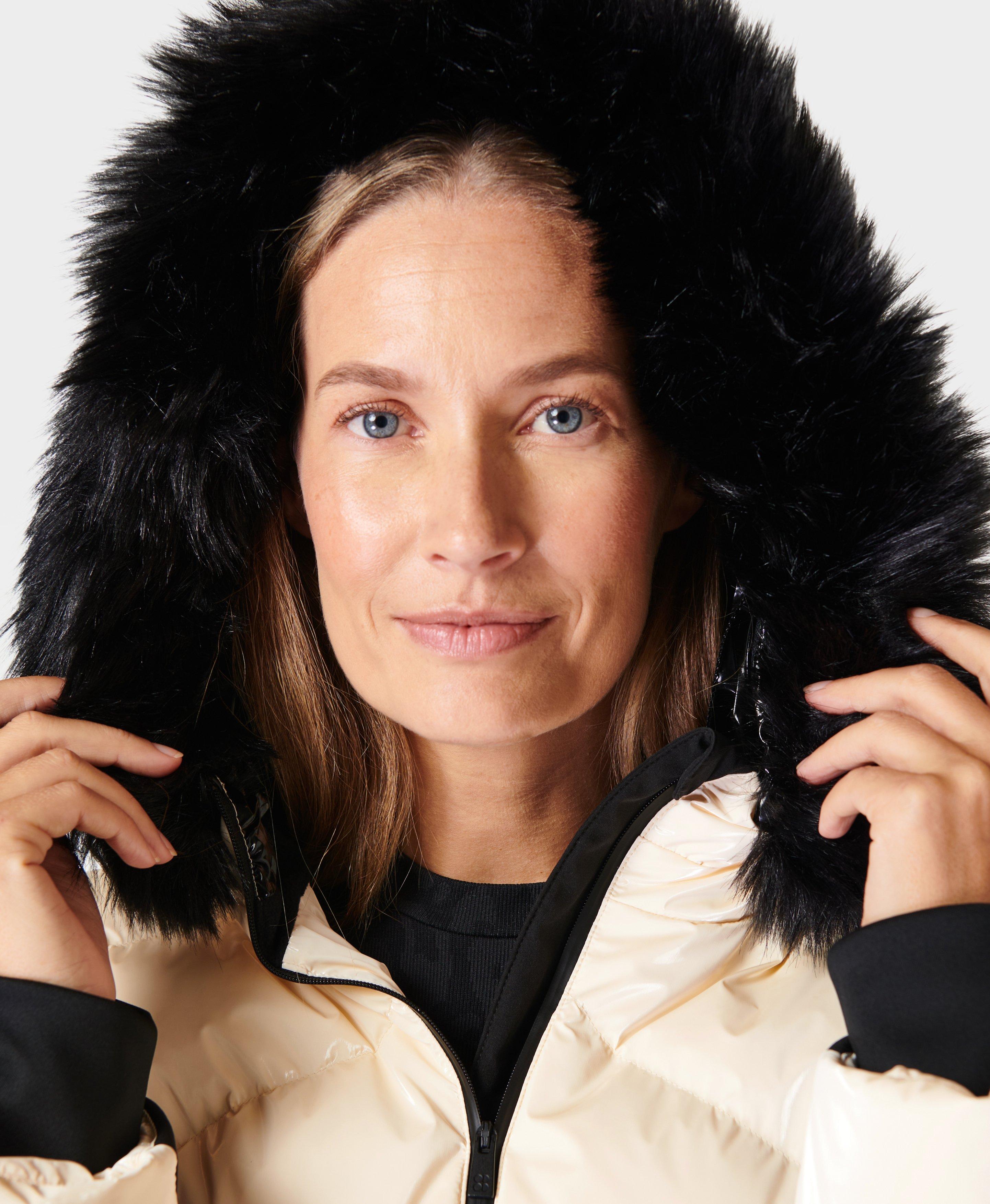 Ski jacket with hot sale fur hood