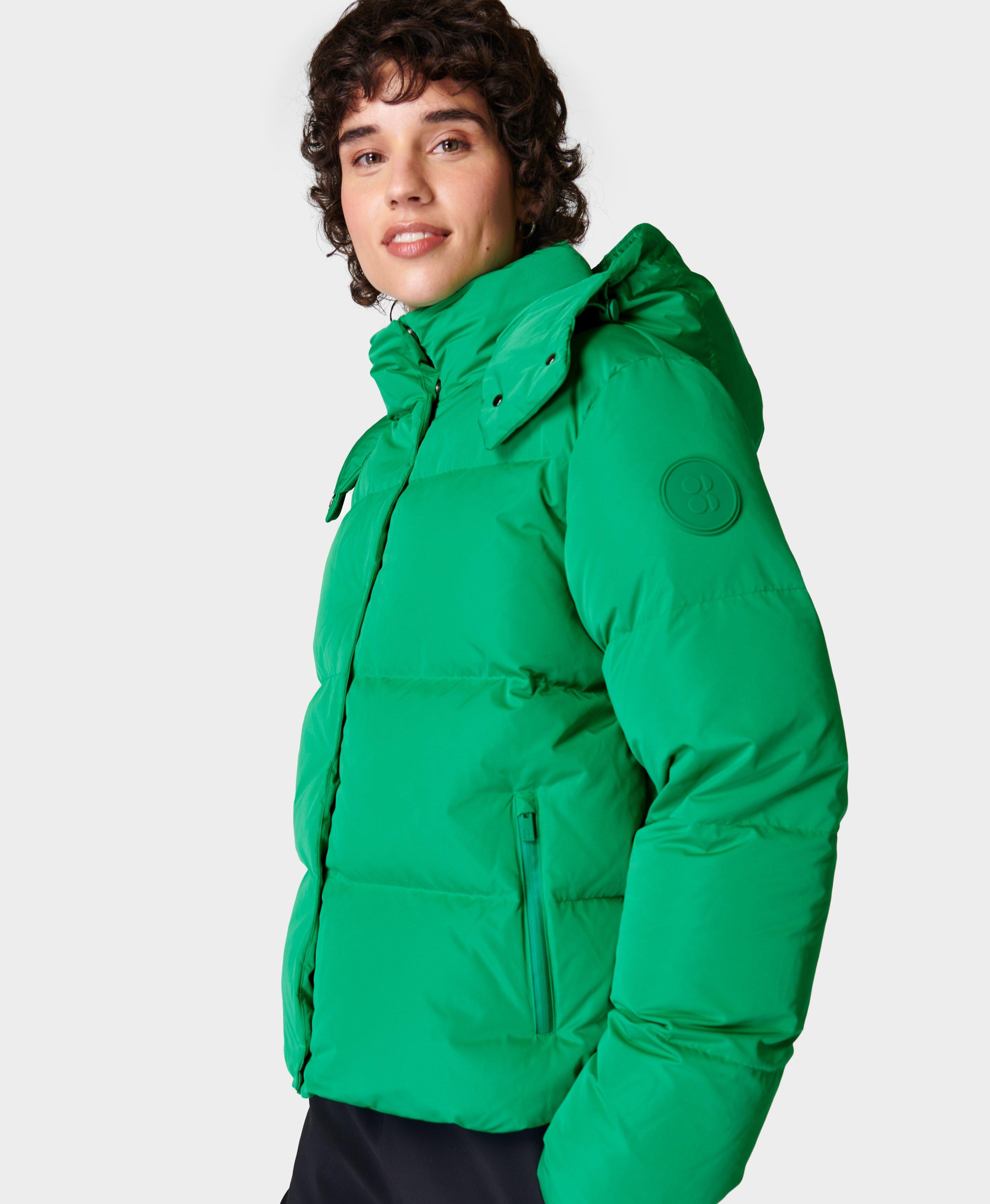 Green store bubble jacket