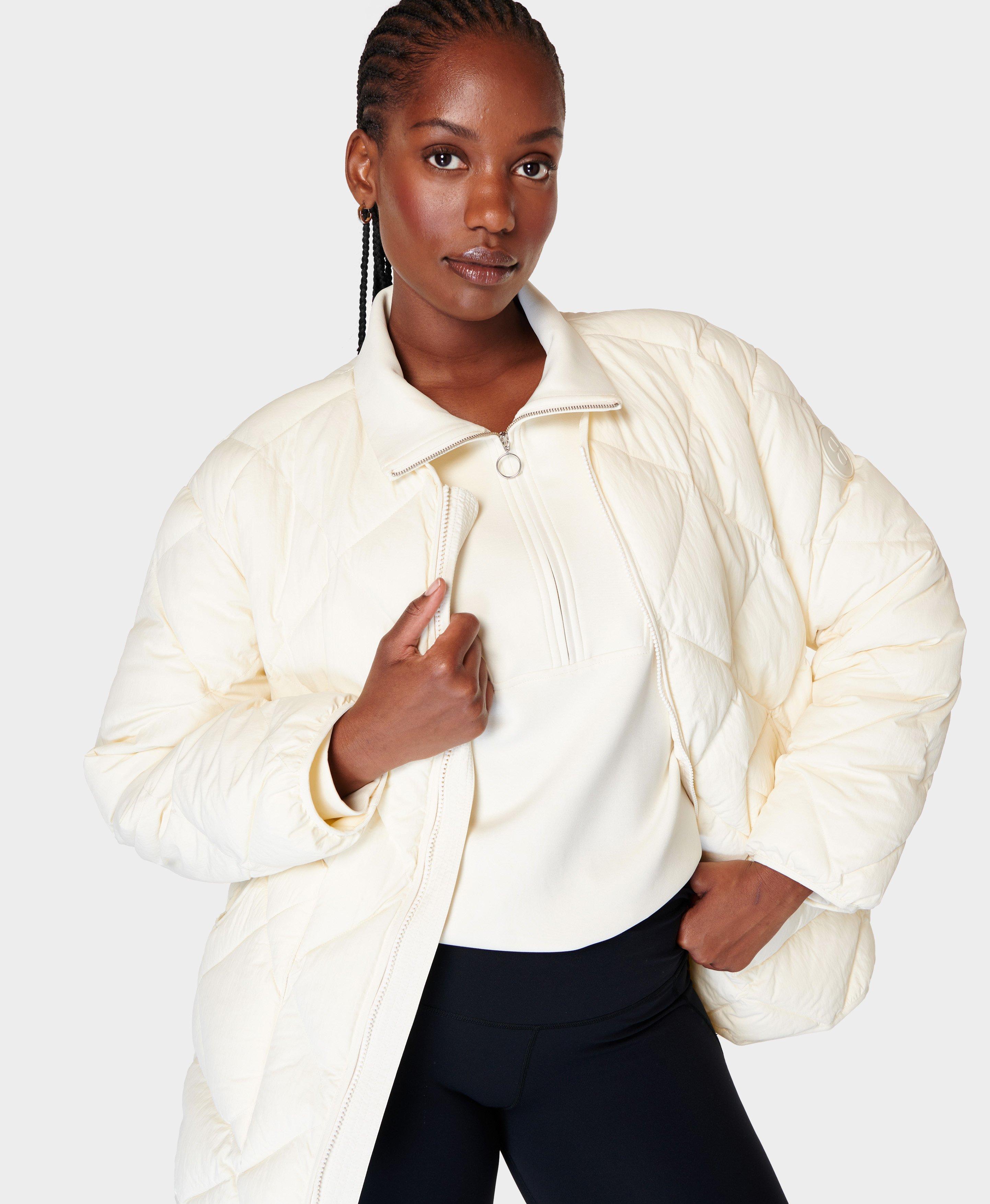 White quilted sale jacket womens