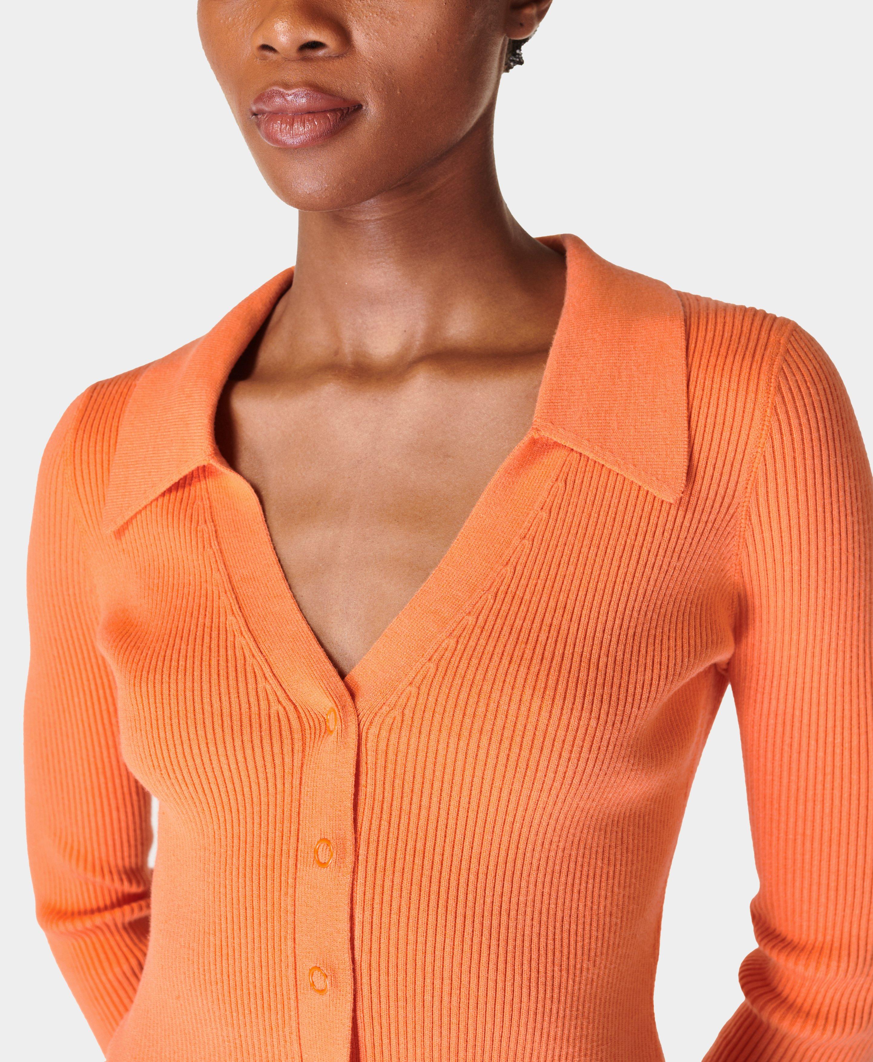 Polo Knitted Button Through - Paradise Orange