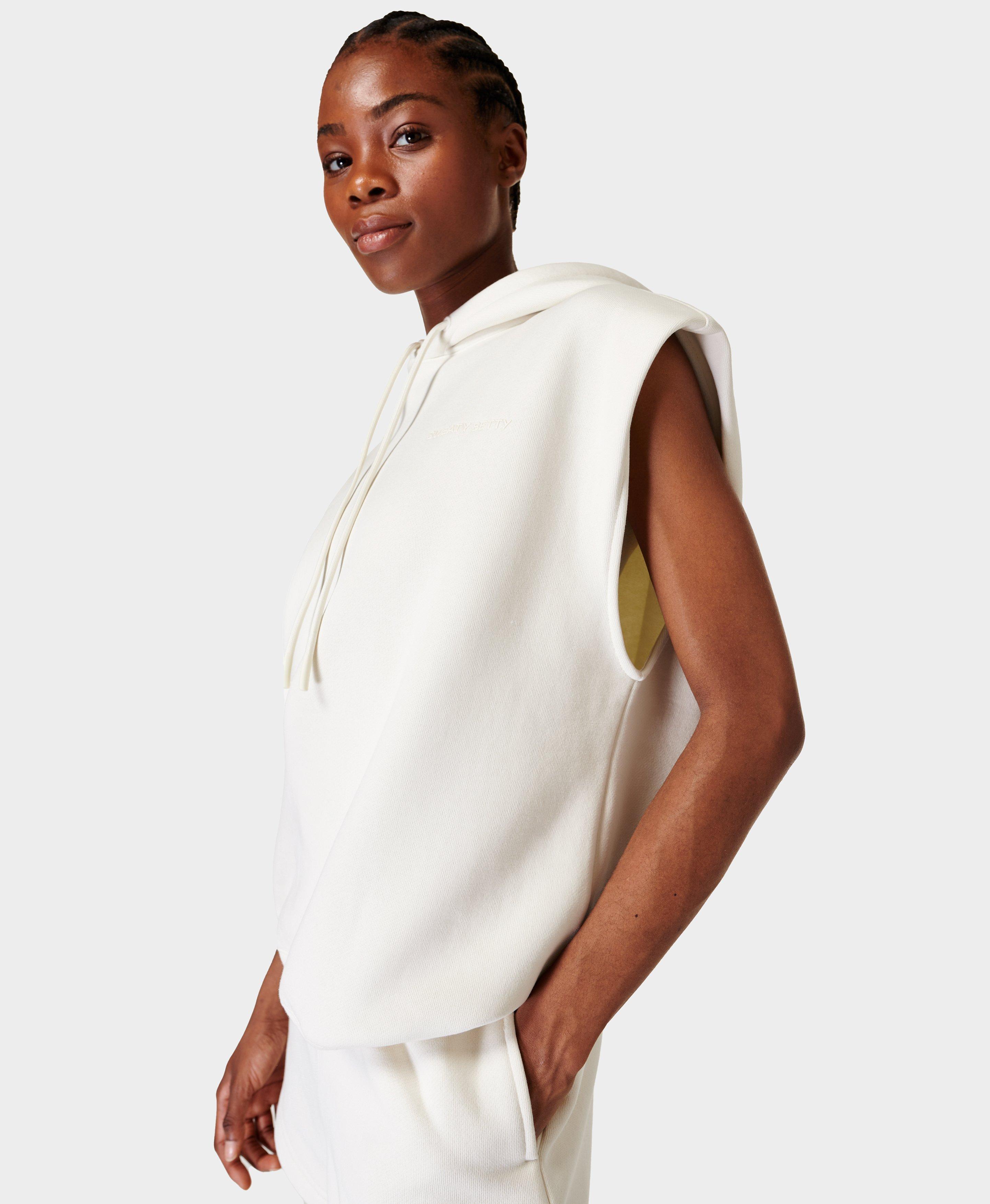 Elevated Sleeveless Hoodie- lilywhite | Women's Jumpers, Sweatshirts u0026  Hoodies | www.sweatybetty.com