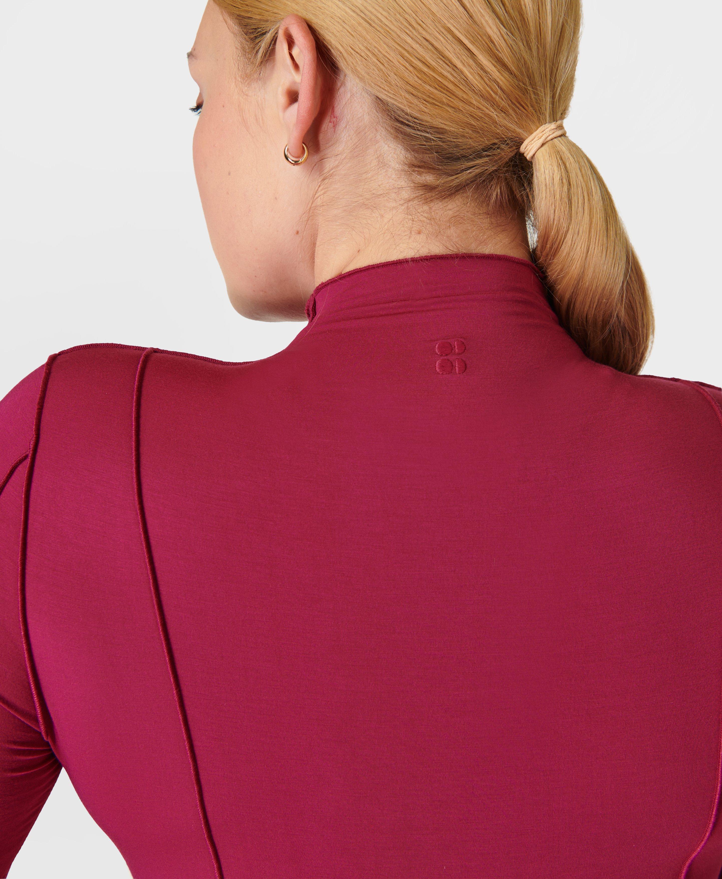 Exposed Seam Long Sleeved Top - Vamp Red | Women's Base Layers