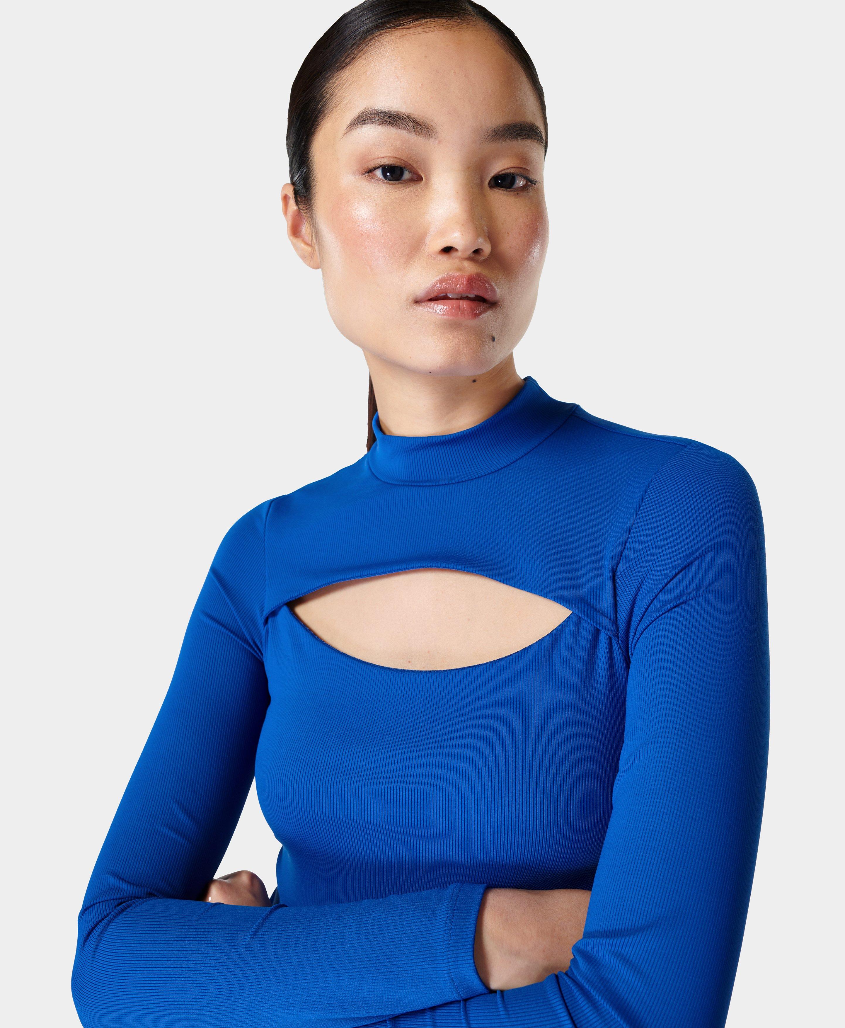 Emily Cutaway Top - Lightning Blue, Women's Base Layers & Long Sleeve Tops