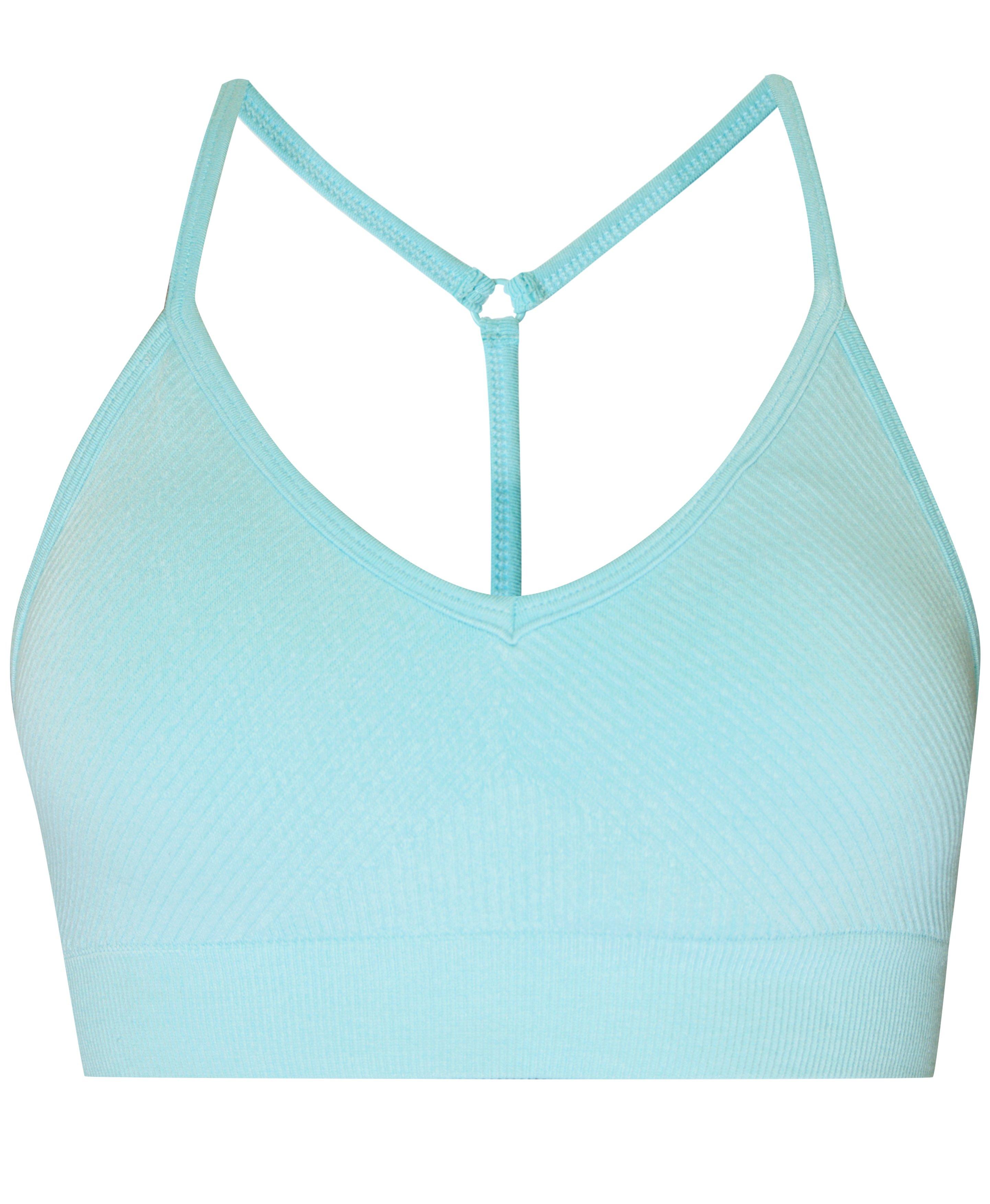 PULLIMORE Women Seamlesss Racerback Sport Bra Removable Pad Yoga Lingerie  Bras for Yoga Gym Workout Fitness (XL, Blue)