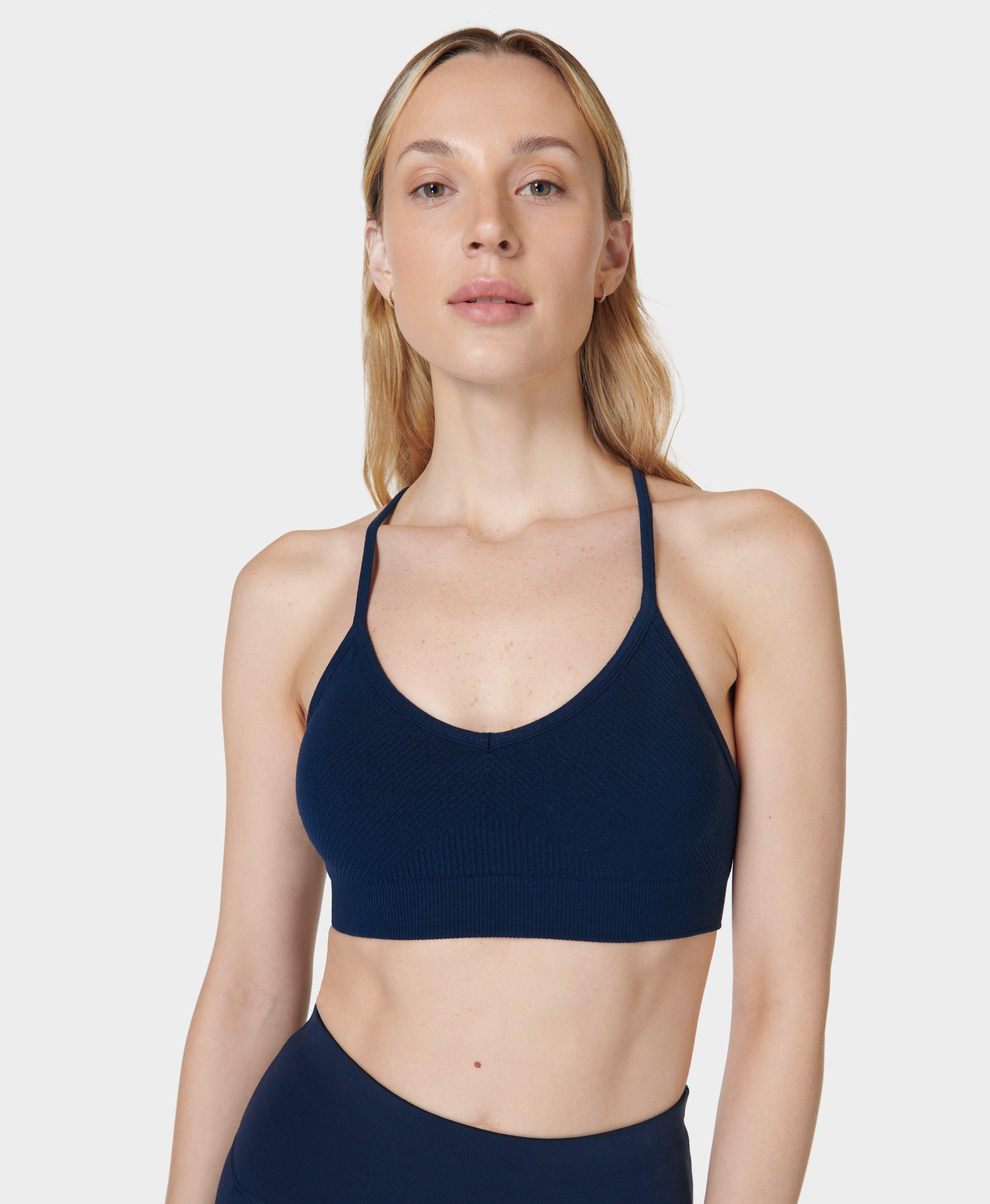 Mindful Seamless Yoga Bra - Navy Blue | Womens Sports Bras | Sweaty Betty