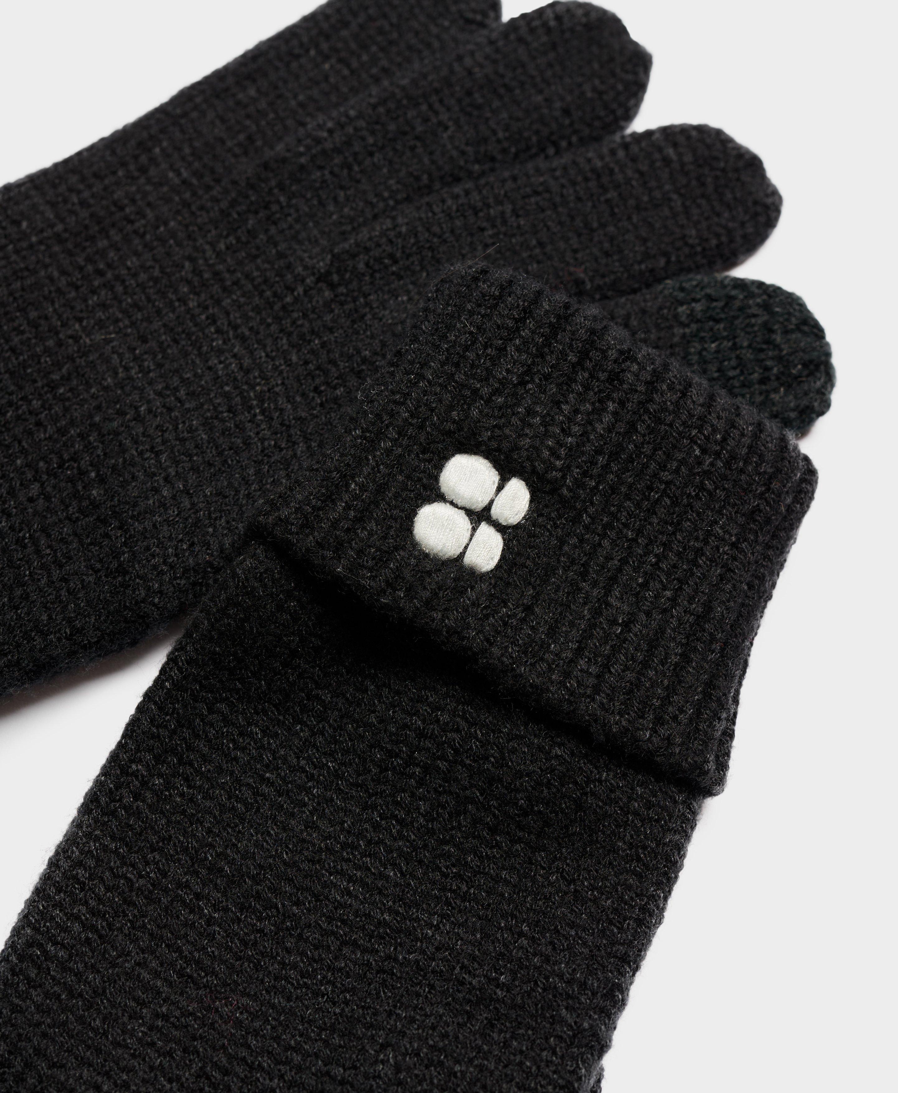 Womens black knit gloves new arrivals