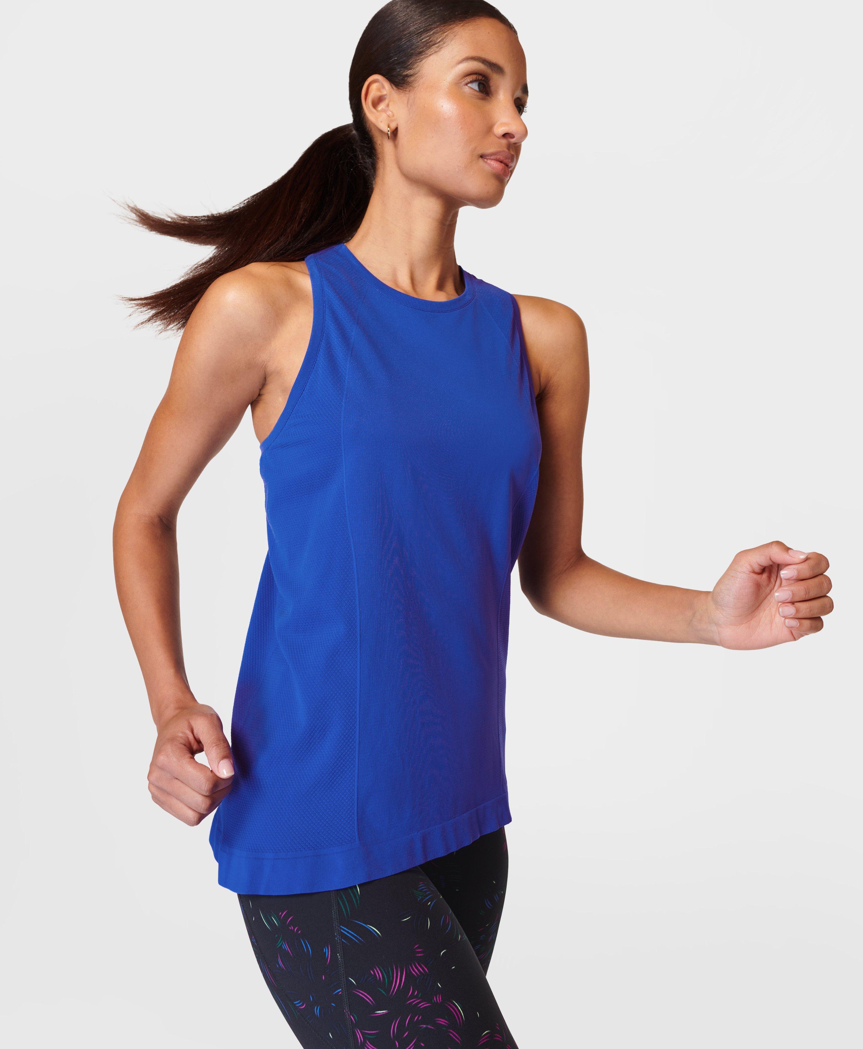 Athlete Seamless Featherweight Gym Vest - Lightning Blue, Women's Vests