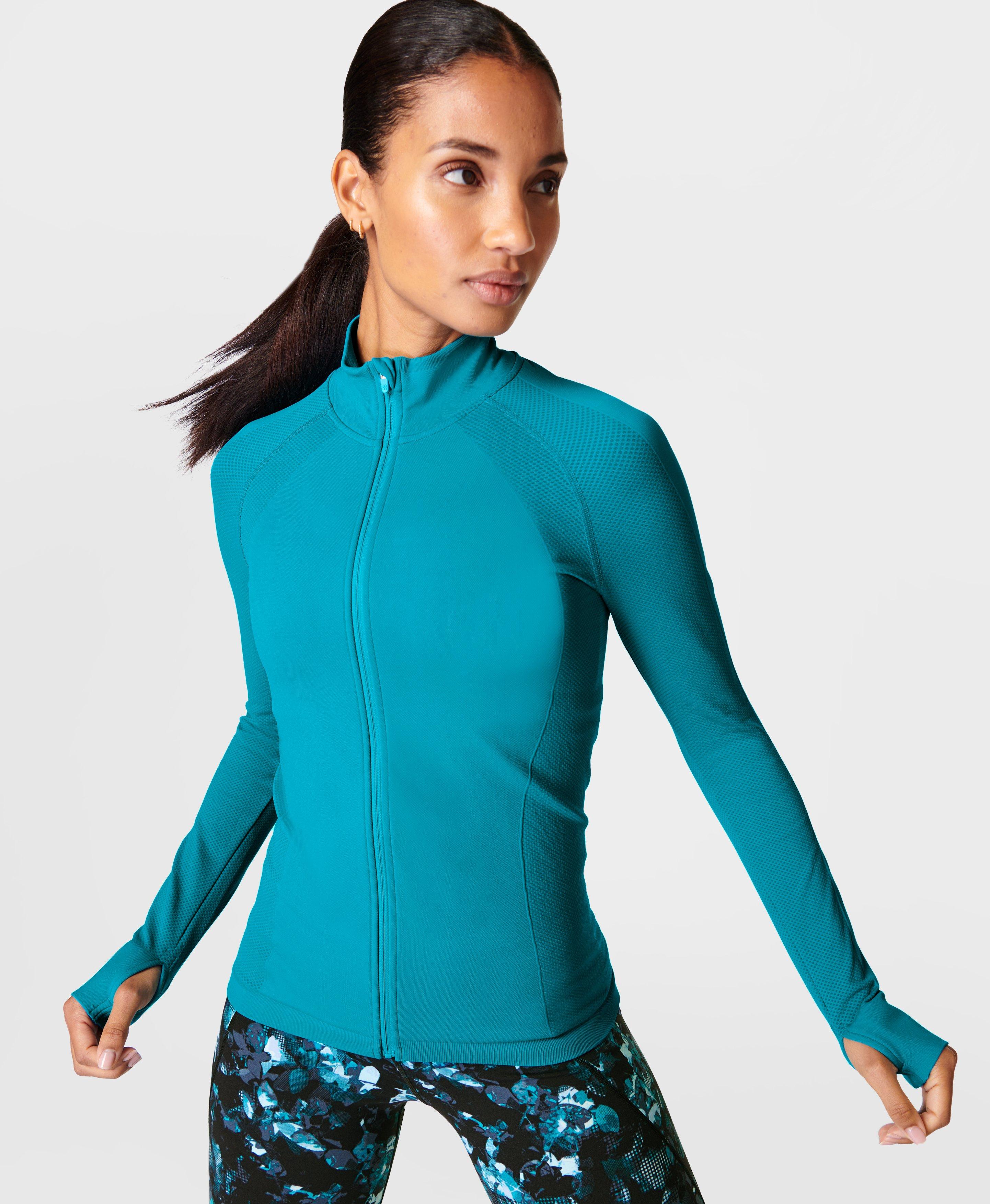 Athlete Doubleweight Seamless Workout Zip Up - Future Blue