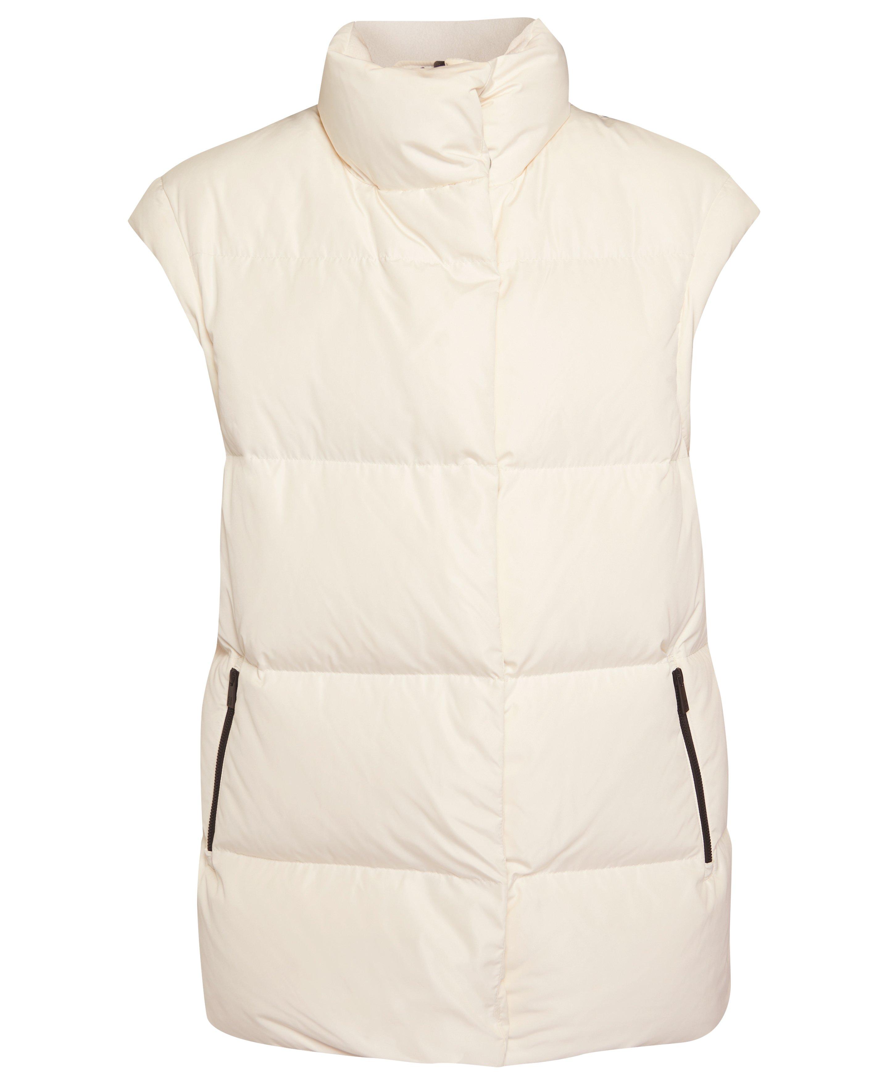 Women White Puffer Vest, Puffer Sleeveless Jacket, Duck Puffer Jacket