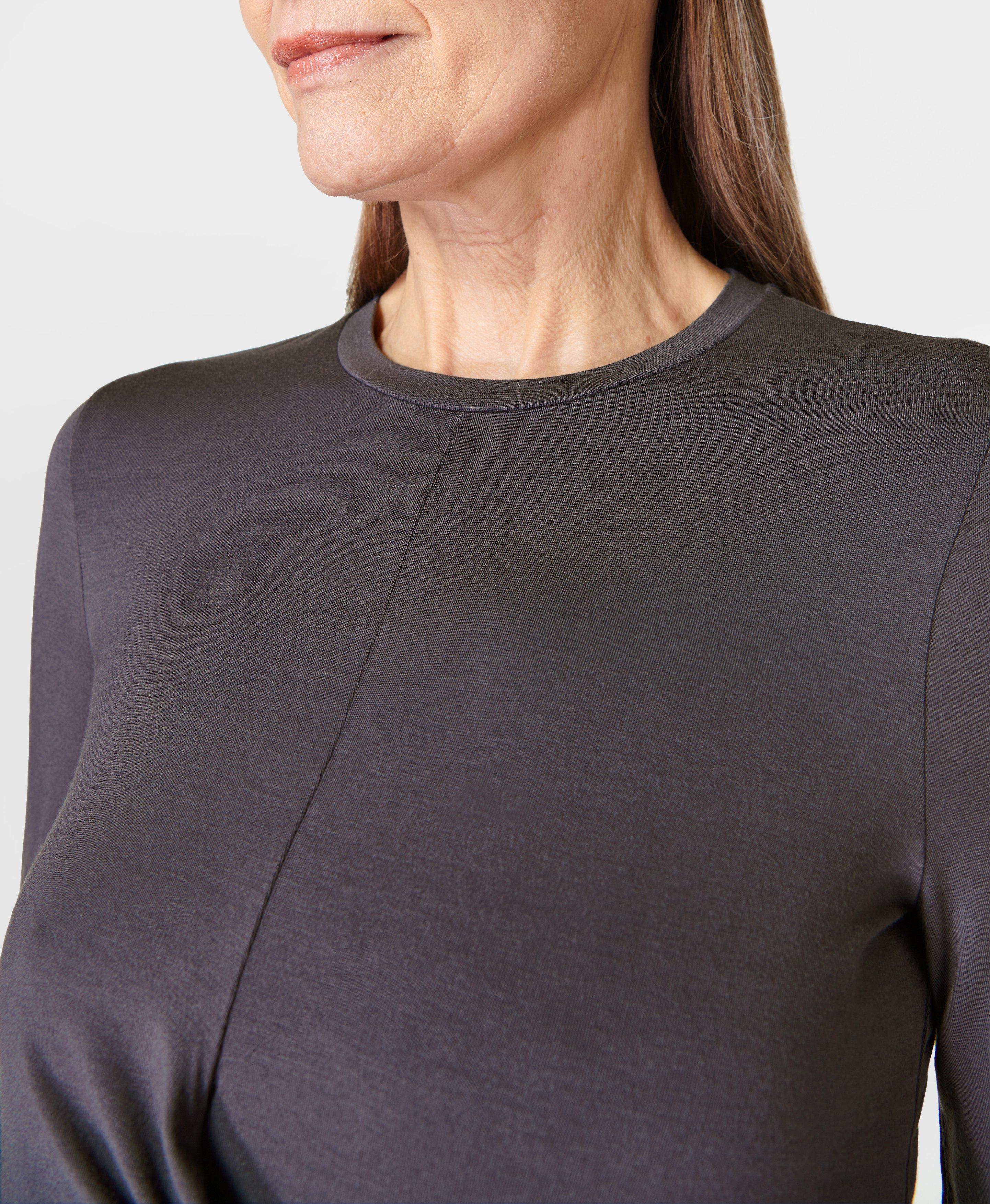 Wrap Front Long Sleeve Top - Urban Grey, Women's Base Layers & Long Sleeve  Tops