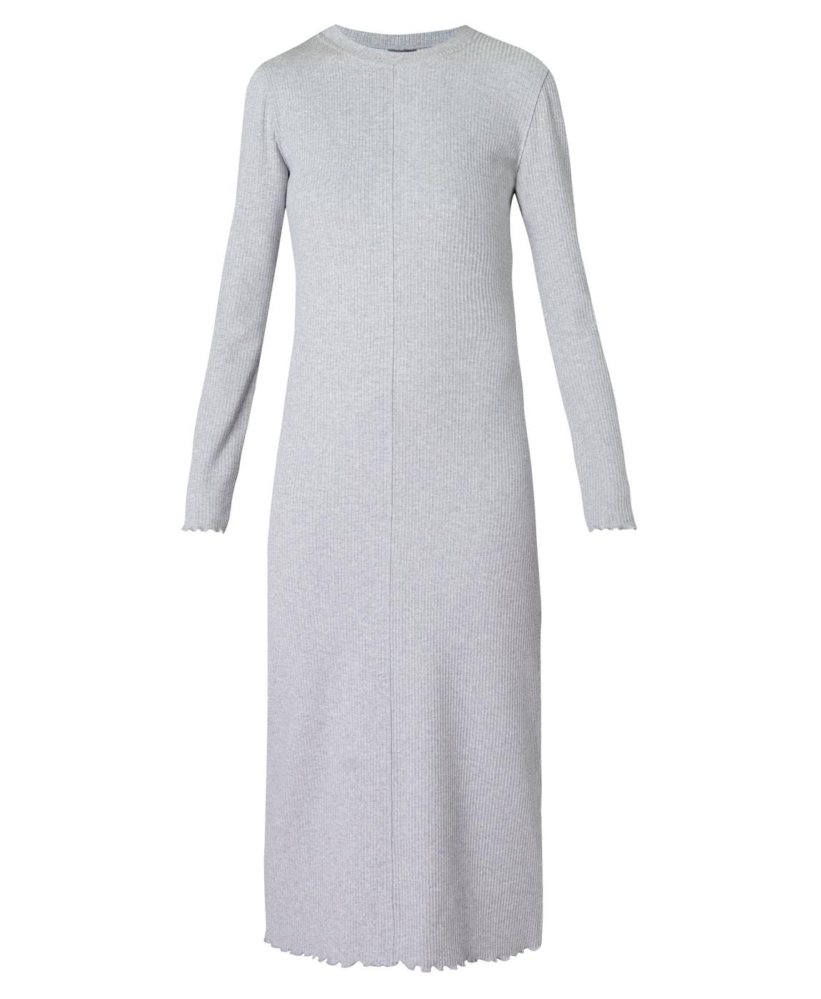 Ribbed Long Sleeve Midi Dress - Tranquil Grey Marl | Sweaty Ribbed Long Sleeve Midi Dress - Tranquil Grey Marl | Sweaty