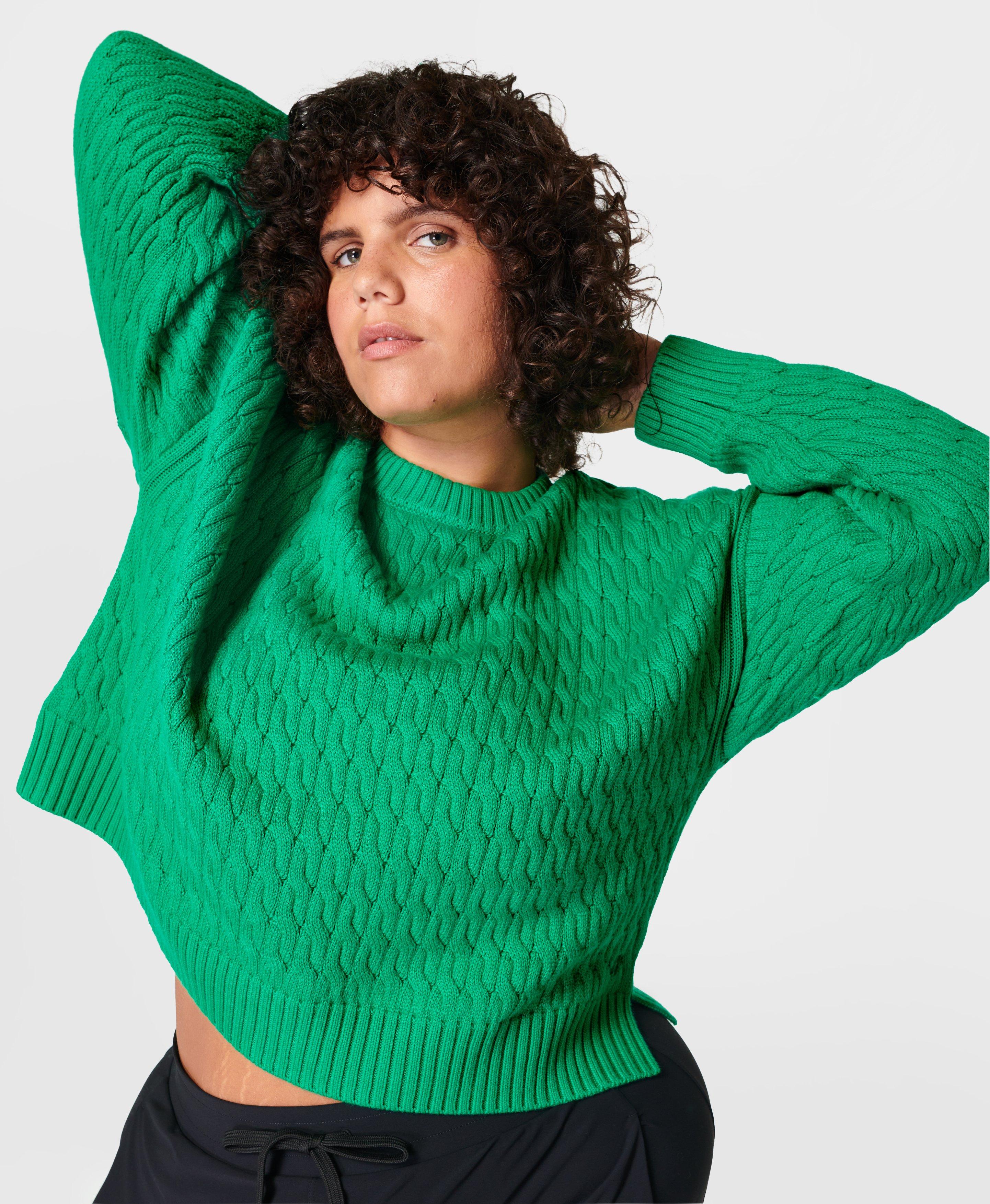 Neon Lime Cable Knit Sweater & Legging Set