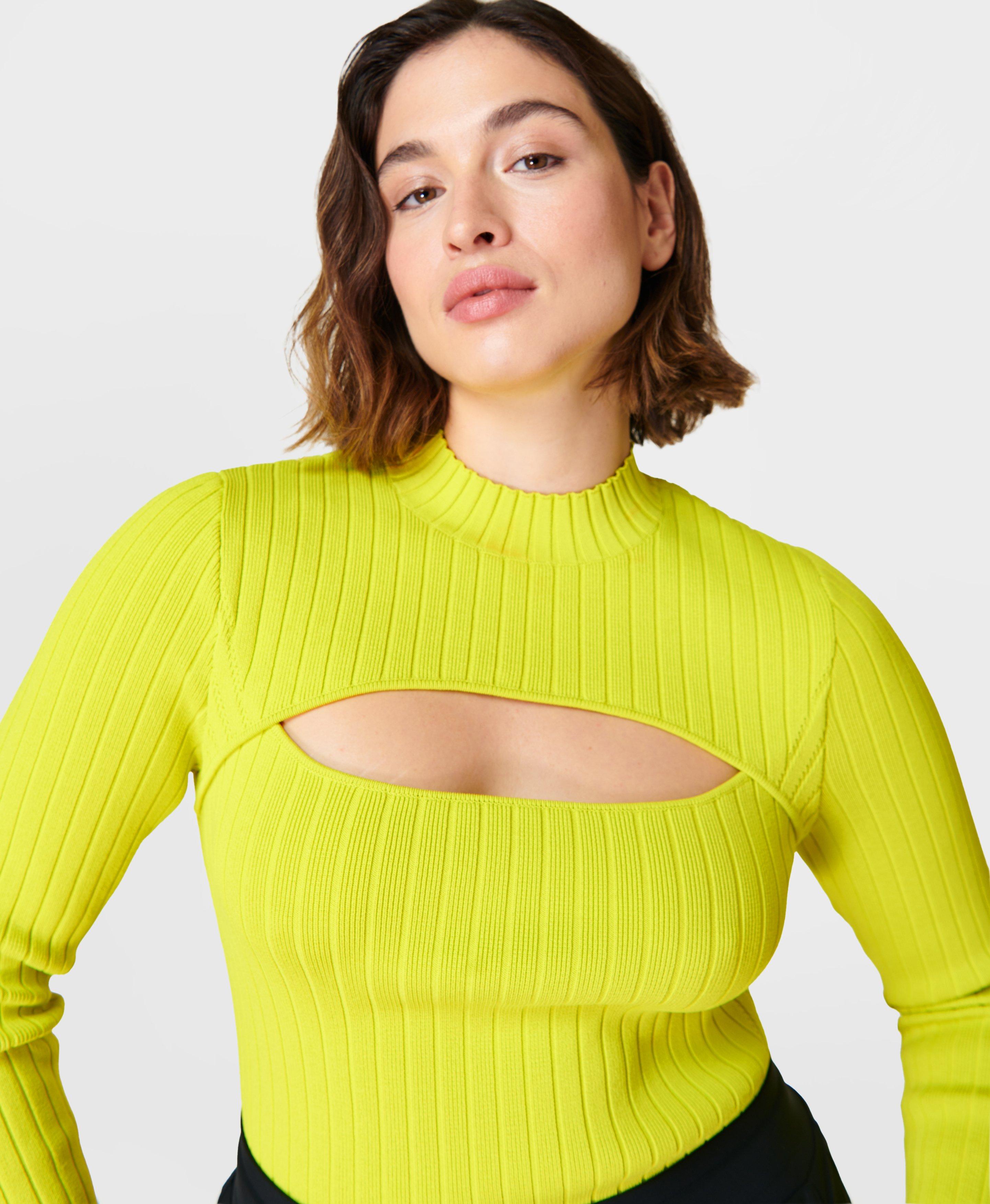 Cutaway Knitted Top - Acid Yellow | Sweaty Betty