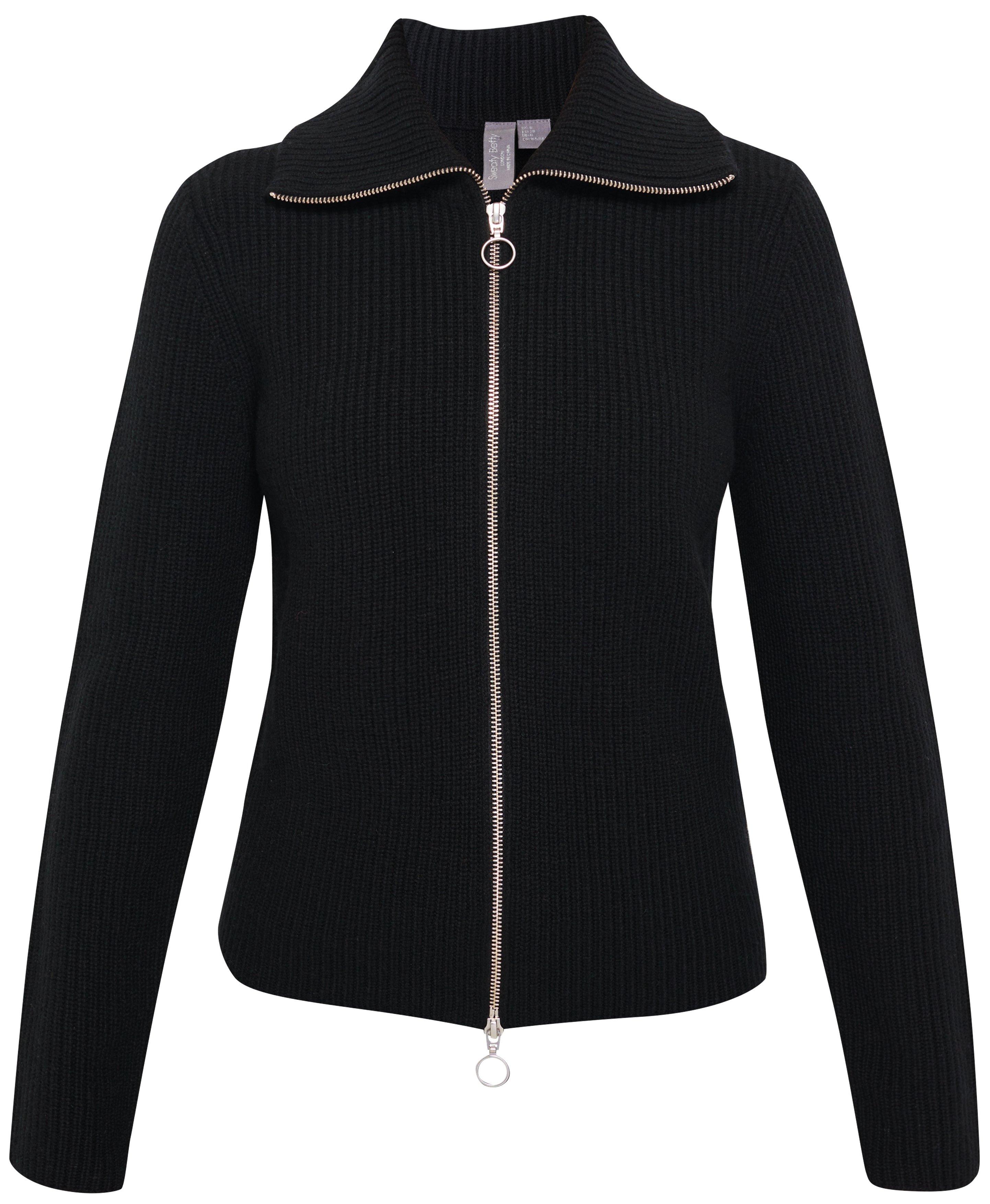 Black cardigan hot sale with zipper