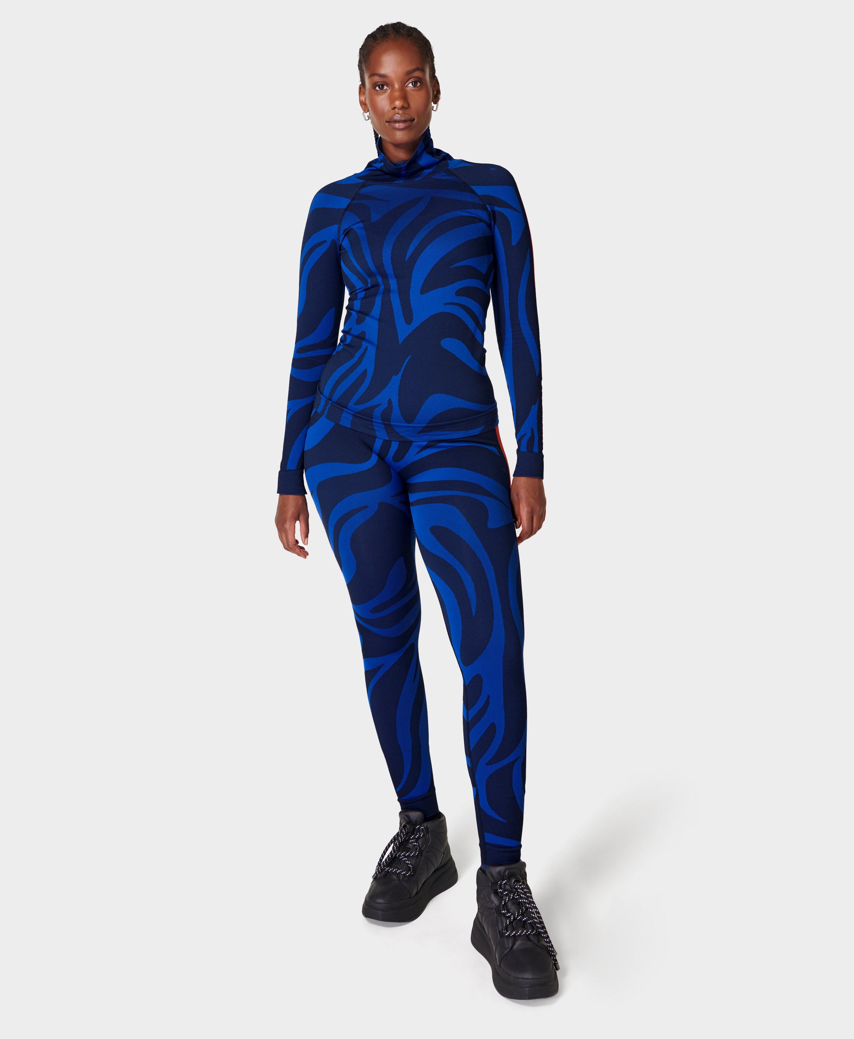 Animal Base Layer Legging - Blue Animal Flow Jacquard