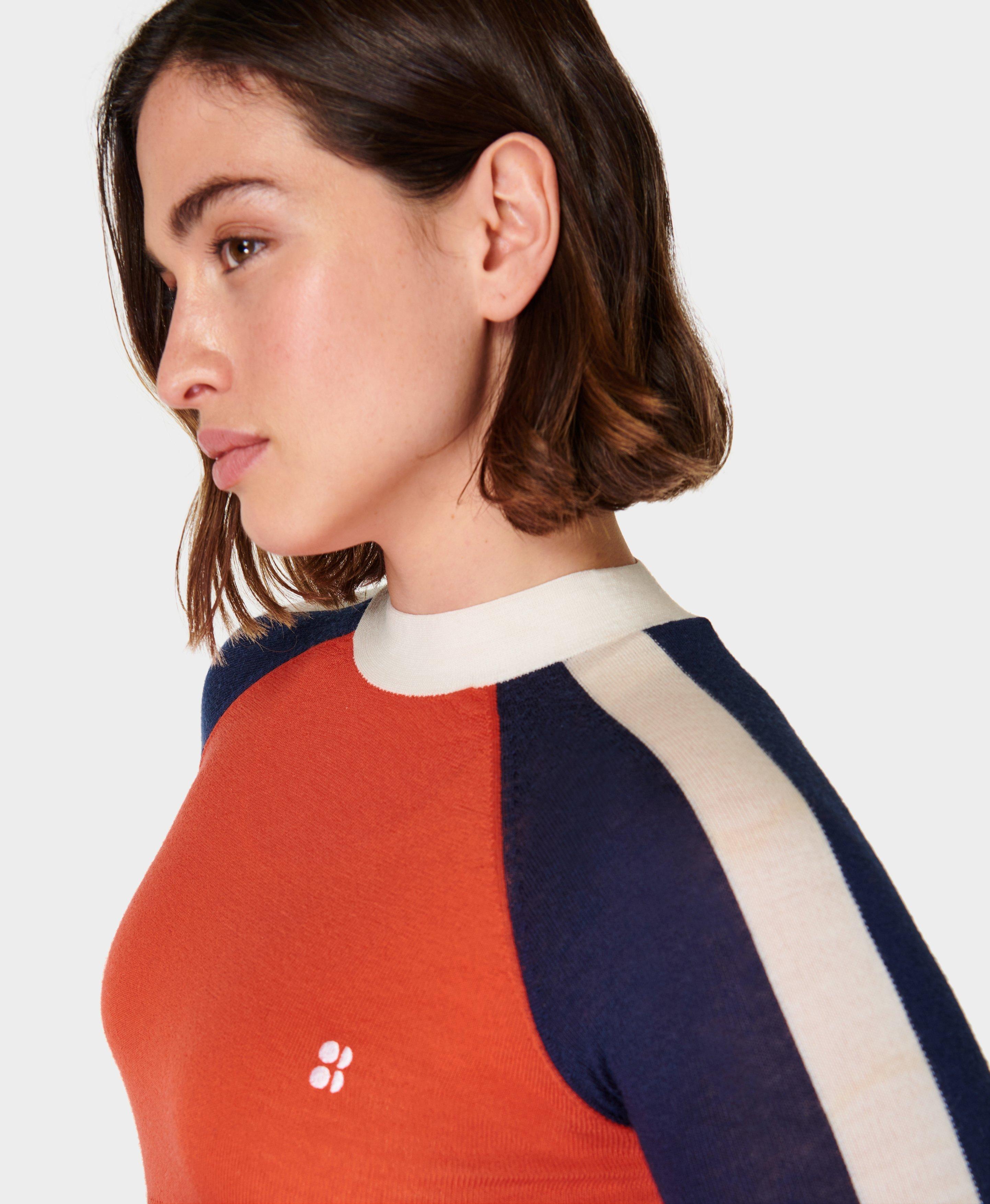 Colour Block Merino Base Layer Top - Firebird