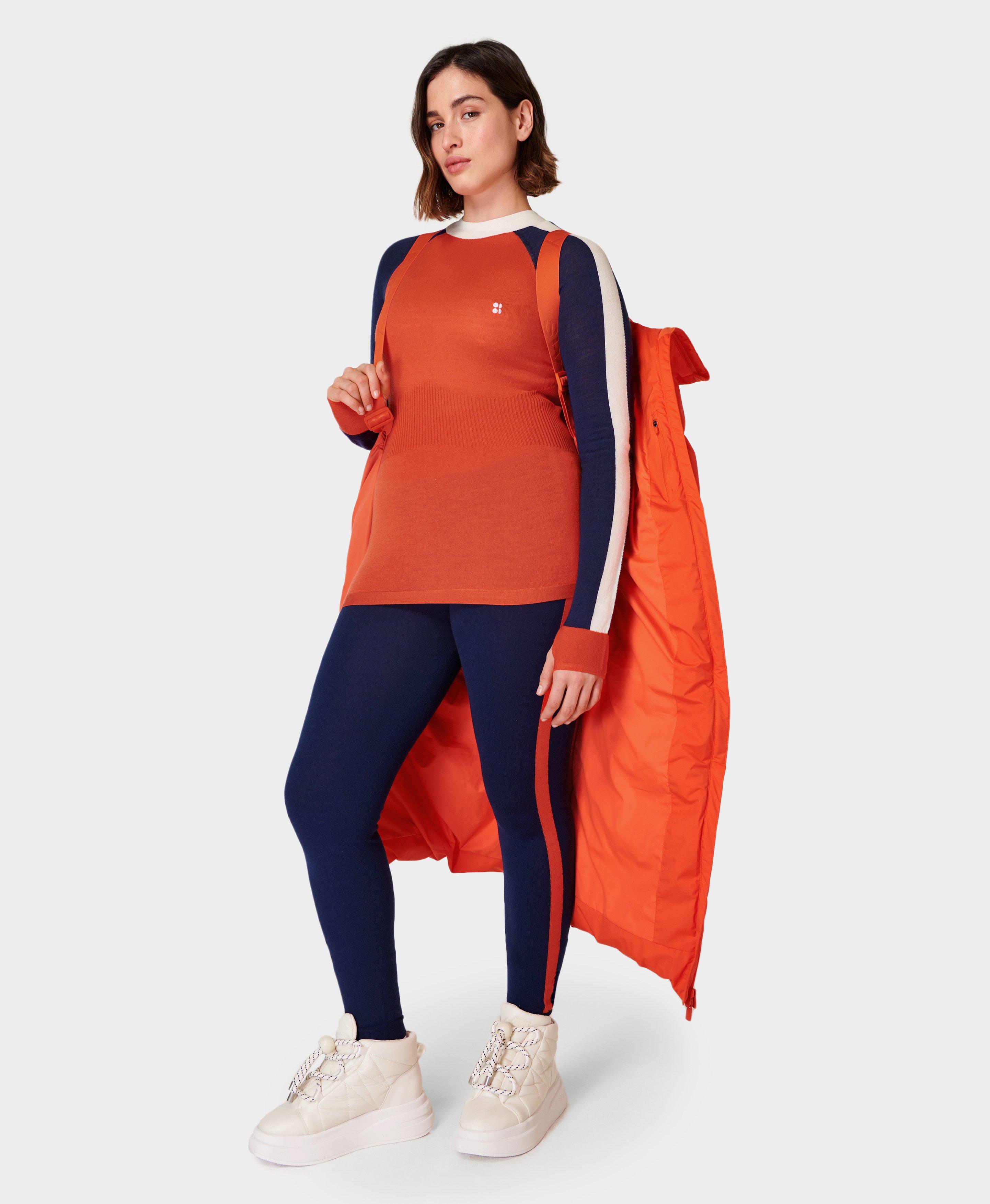 Colour Block Merino Base Layer Legging - Navy, Women's Ski Clothes