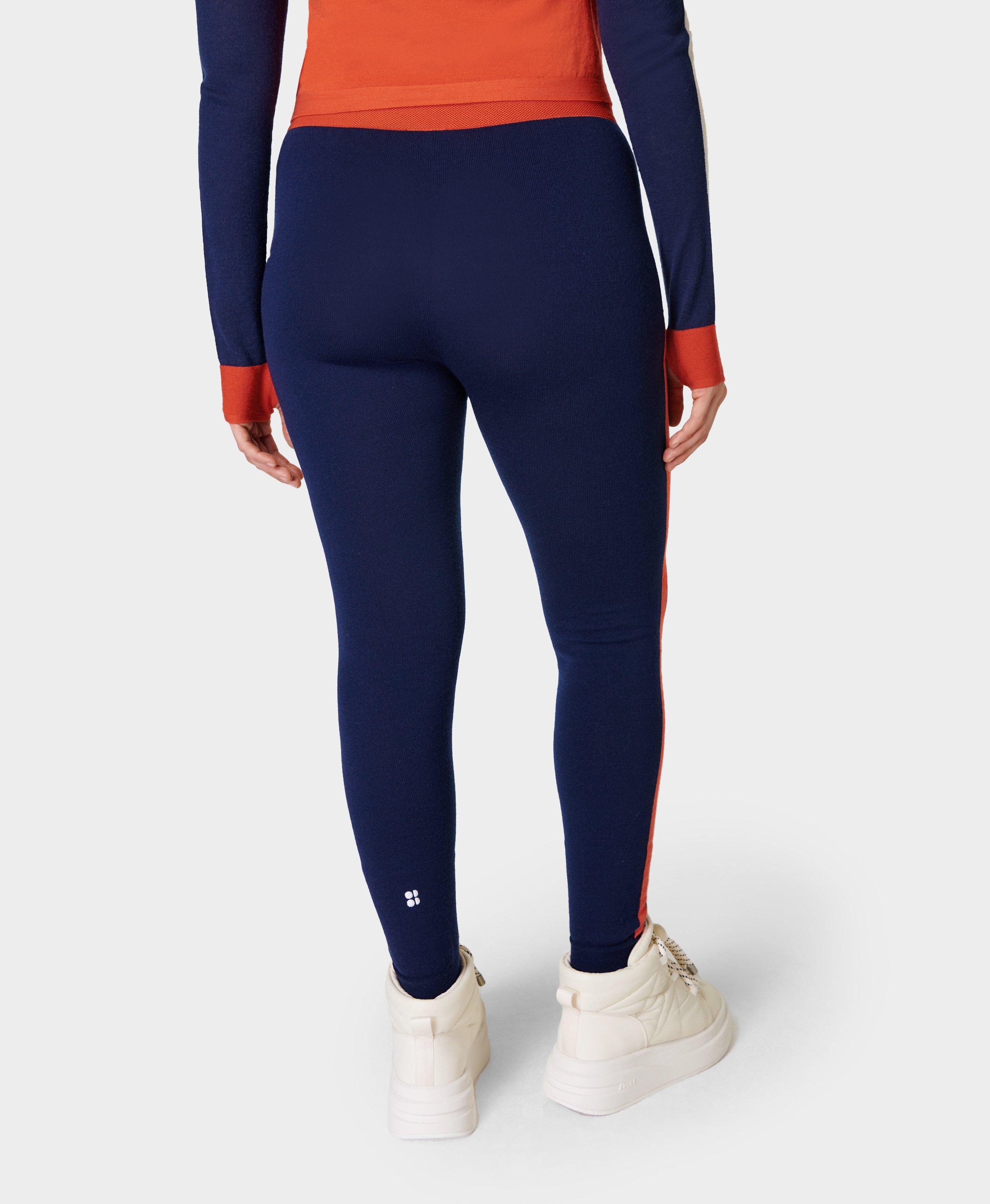 NEW Sweaty Betty Ski Base Layer Leggings SB6216 - Blue Mountain