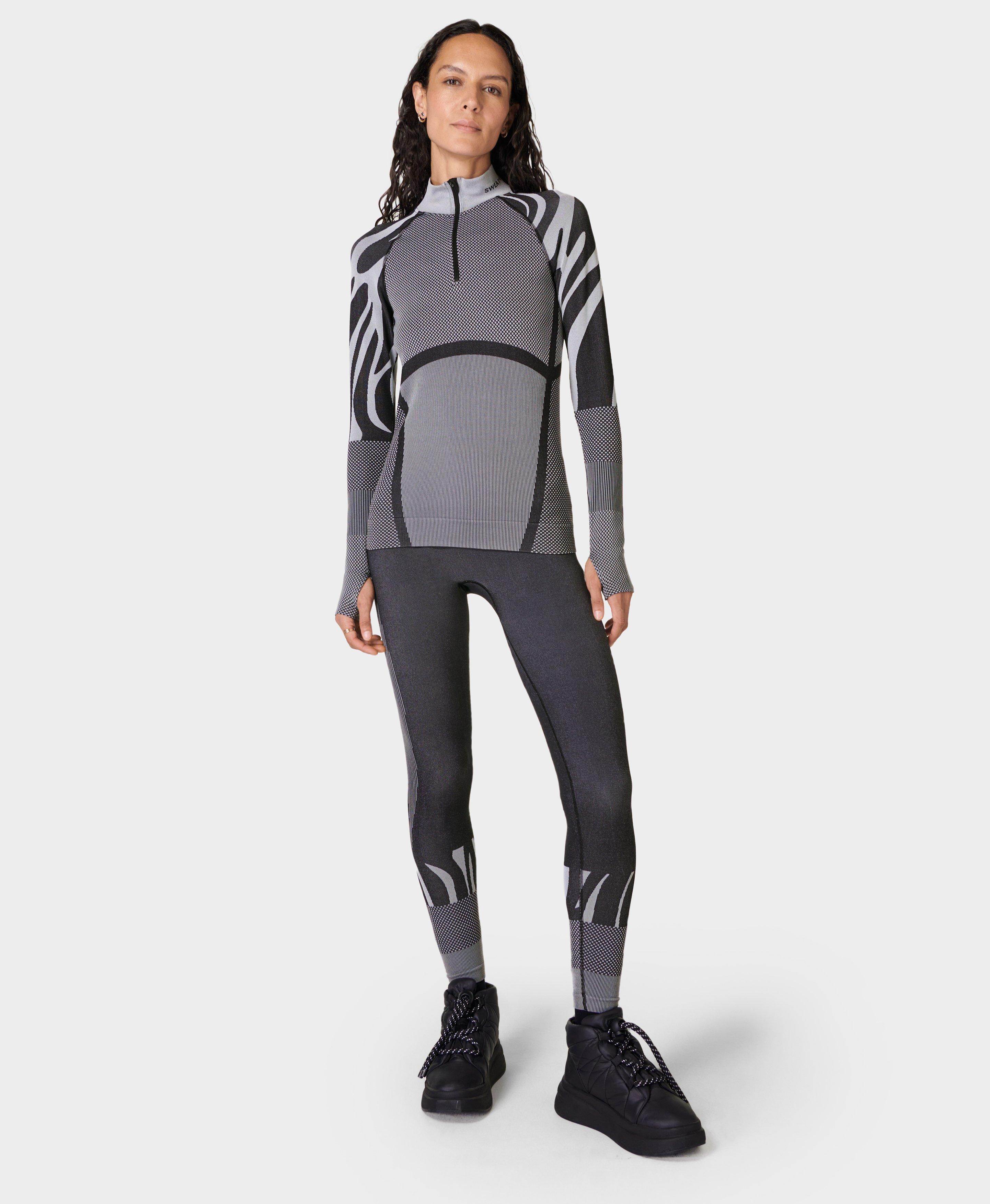 Tech Abstract Base Layer Legging - Black, Women's Ski Clothes