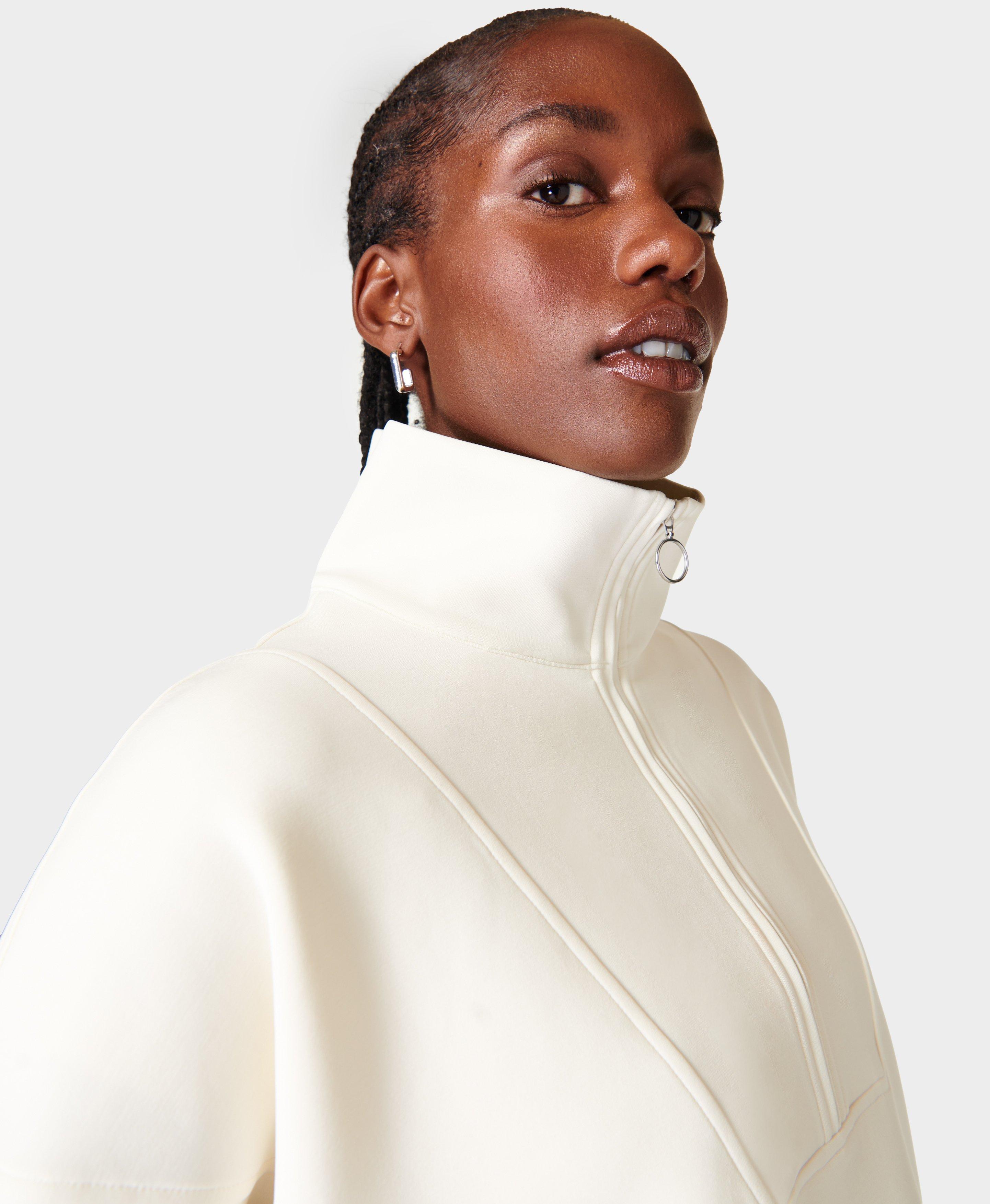 Funnel neck best sale zip sweater