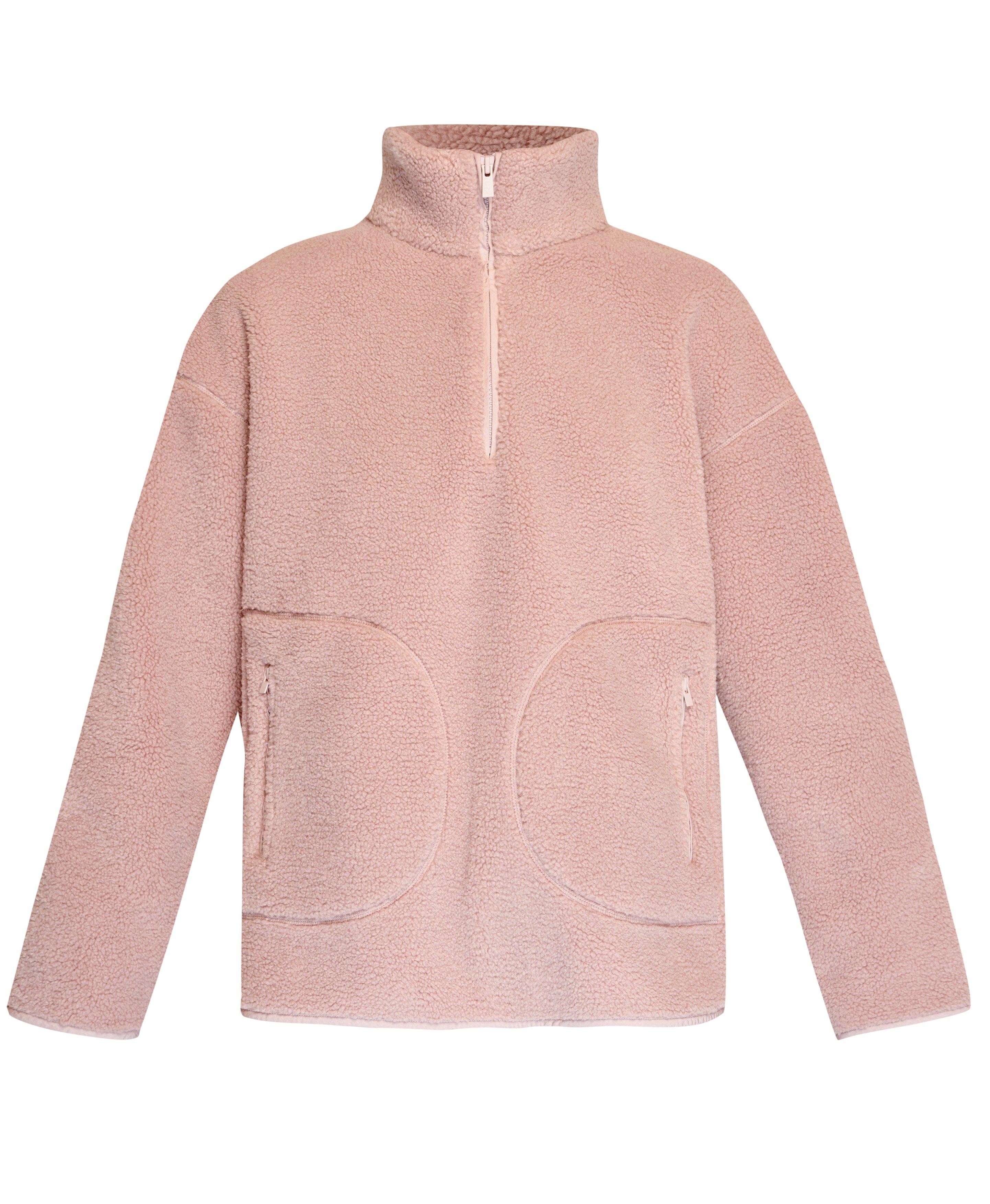 Plush Fleece Textured Half Zip - Musk Pink