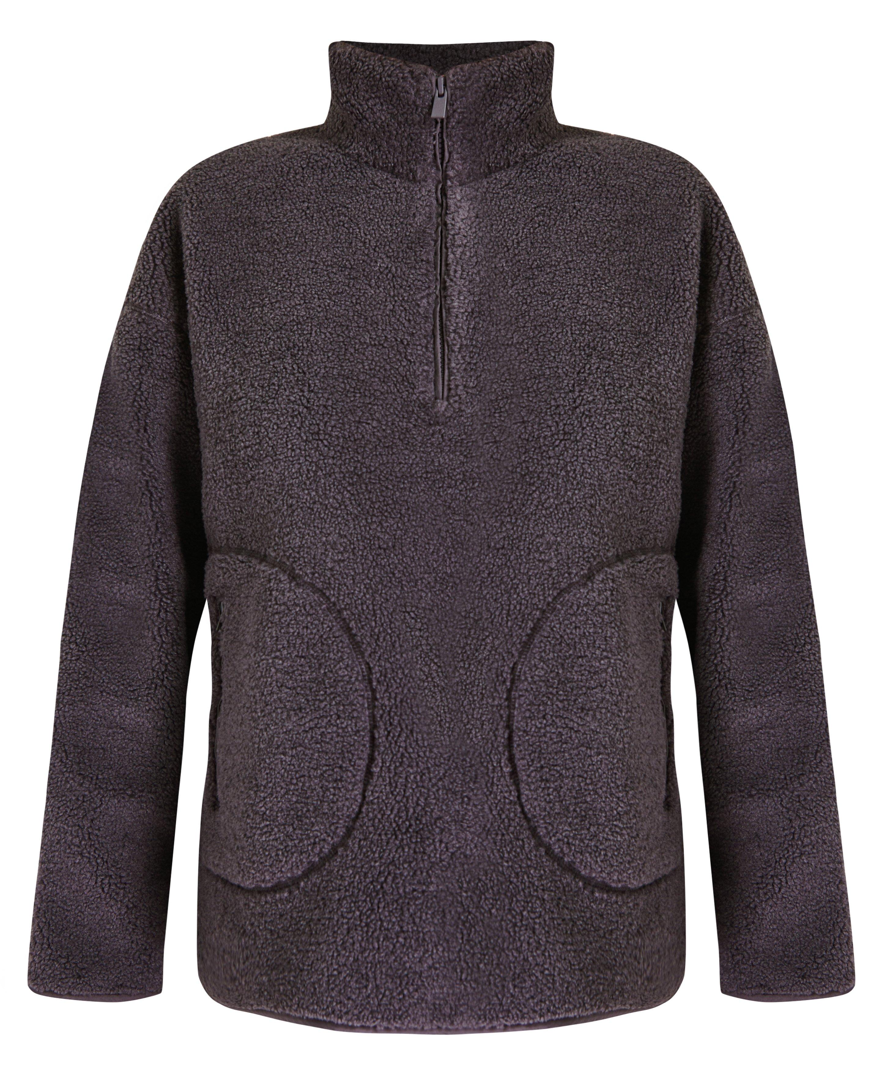 Plush Textured Half Zip- urbangrey | Women's Sweaters + Hoodies