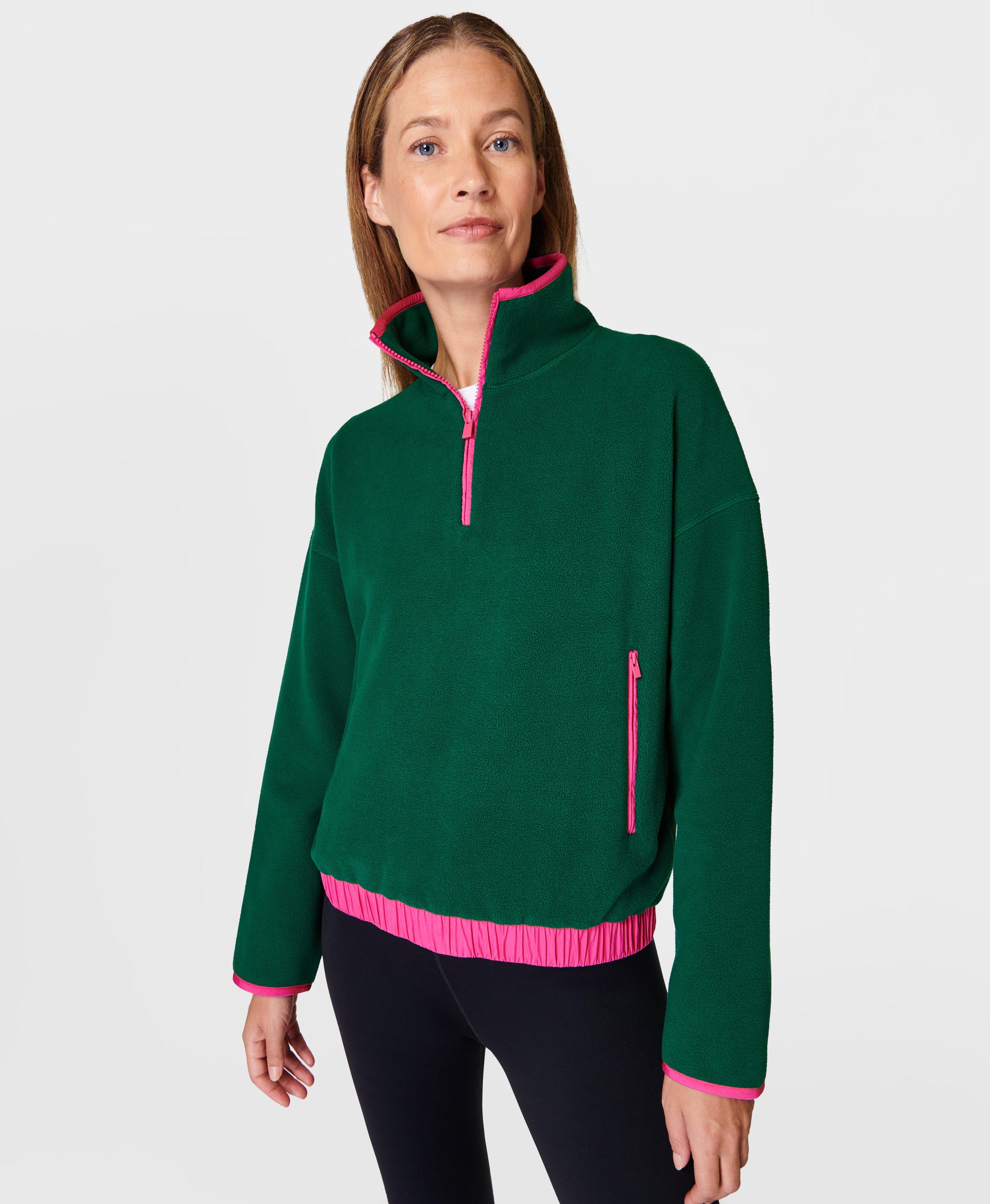 Green fleece half discount zip