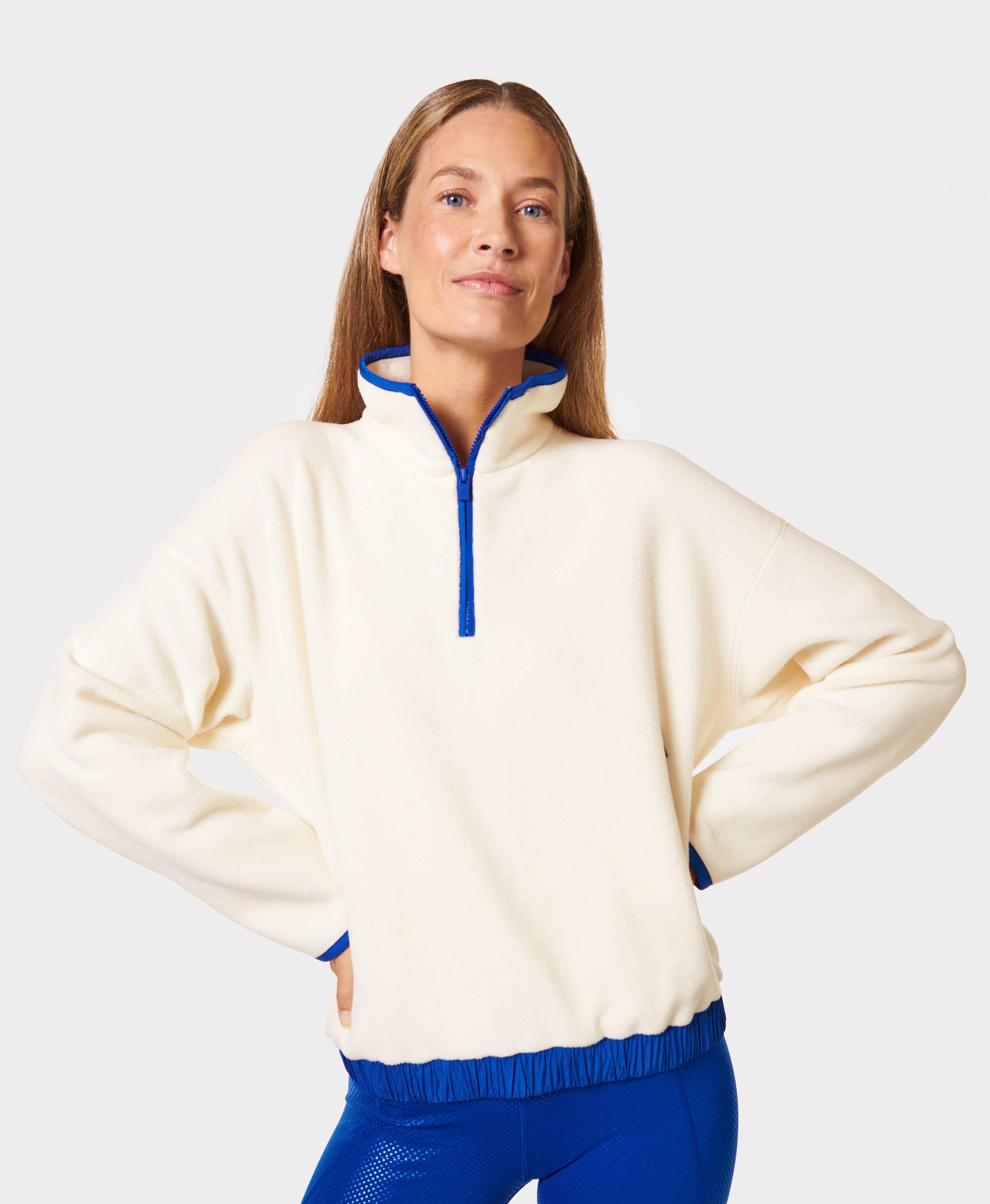 White half zip fleece hot sale