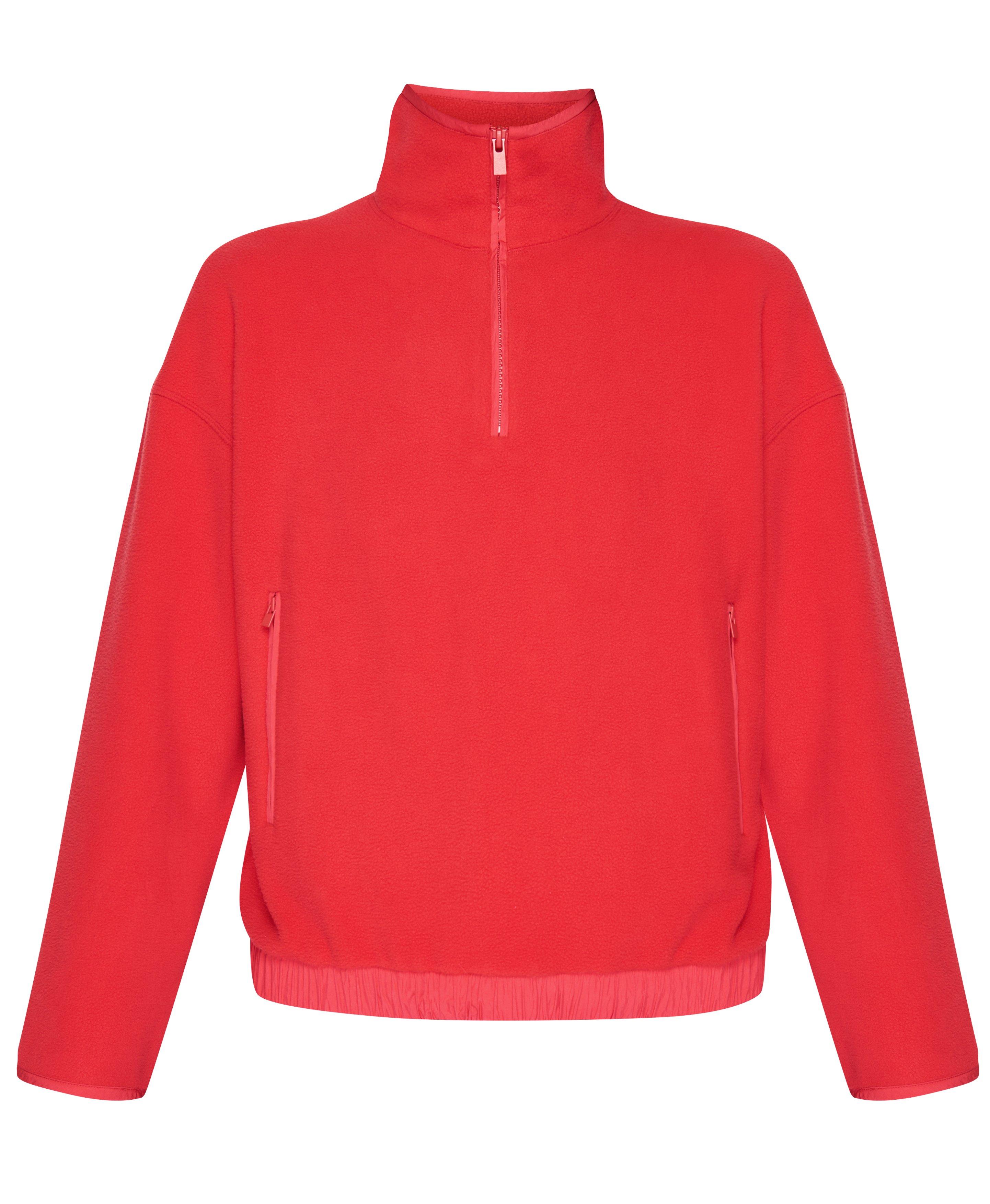 Mallow Fleece Half Zip Pullover - Vivid Red, Women's Jumpers, Sweatshirts  & Hoodies