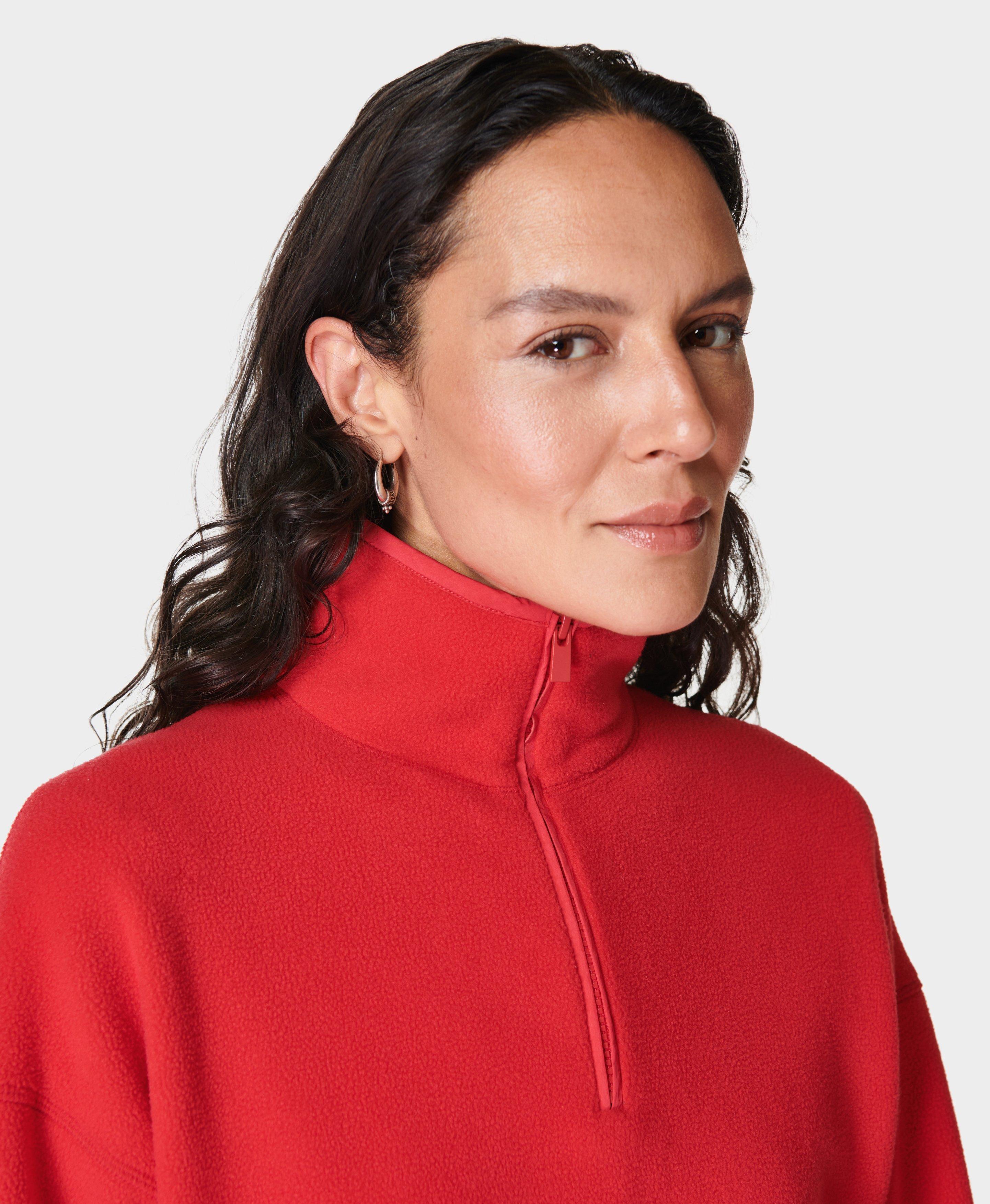 Red half store zip pullover women's